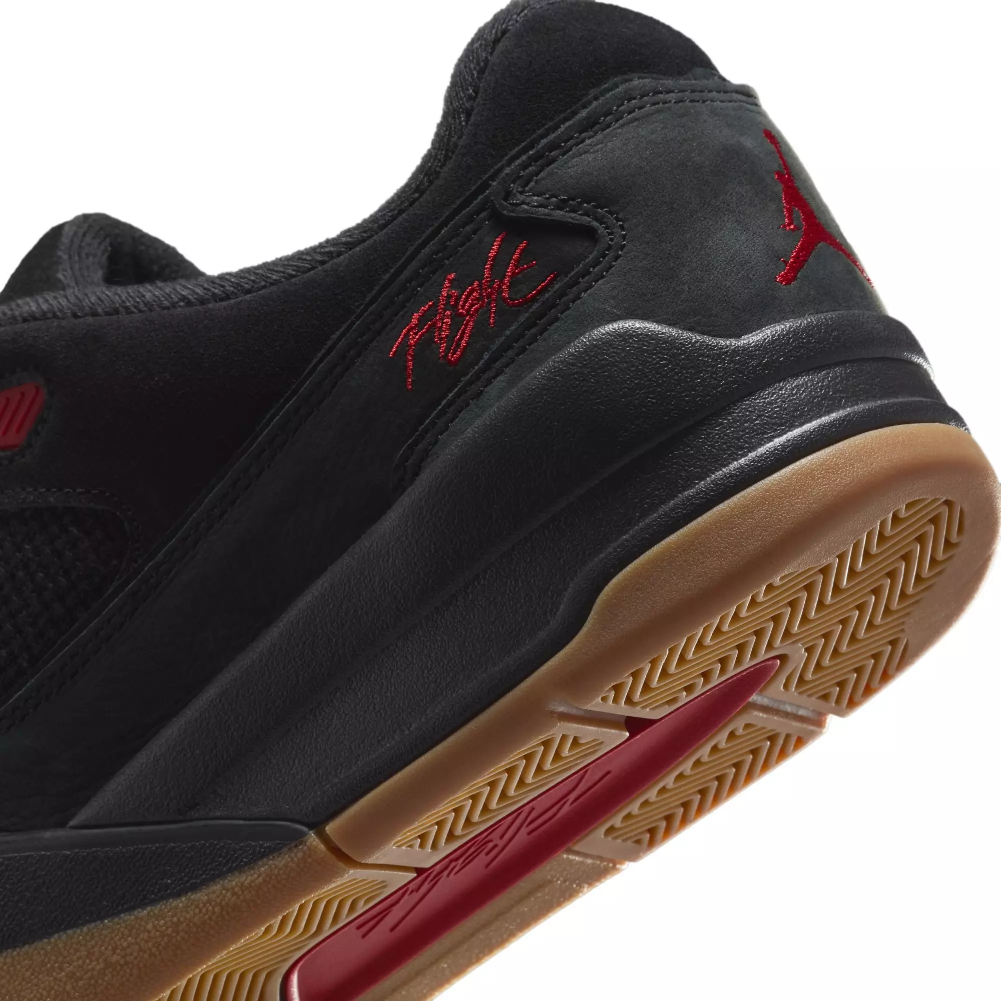 Jordan Flight Court "Black/Varsity Red/Gum Med Brown" Men's Shoe - BLACK/GUM