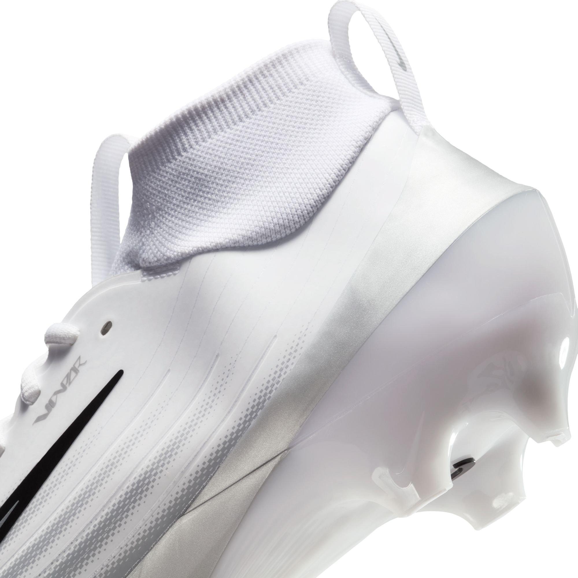 Nike Vapor Pro 1 "White/Metallic Silver/Black/Summit White" Men's Football Cleat - WHITE/SILVER Thumbnail View 12