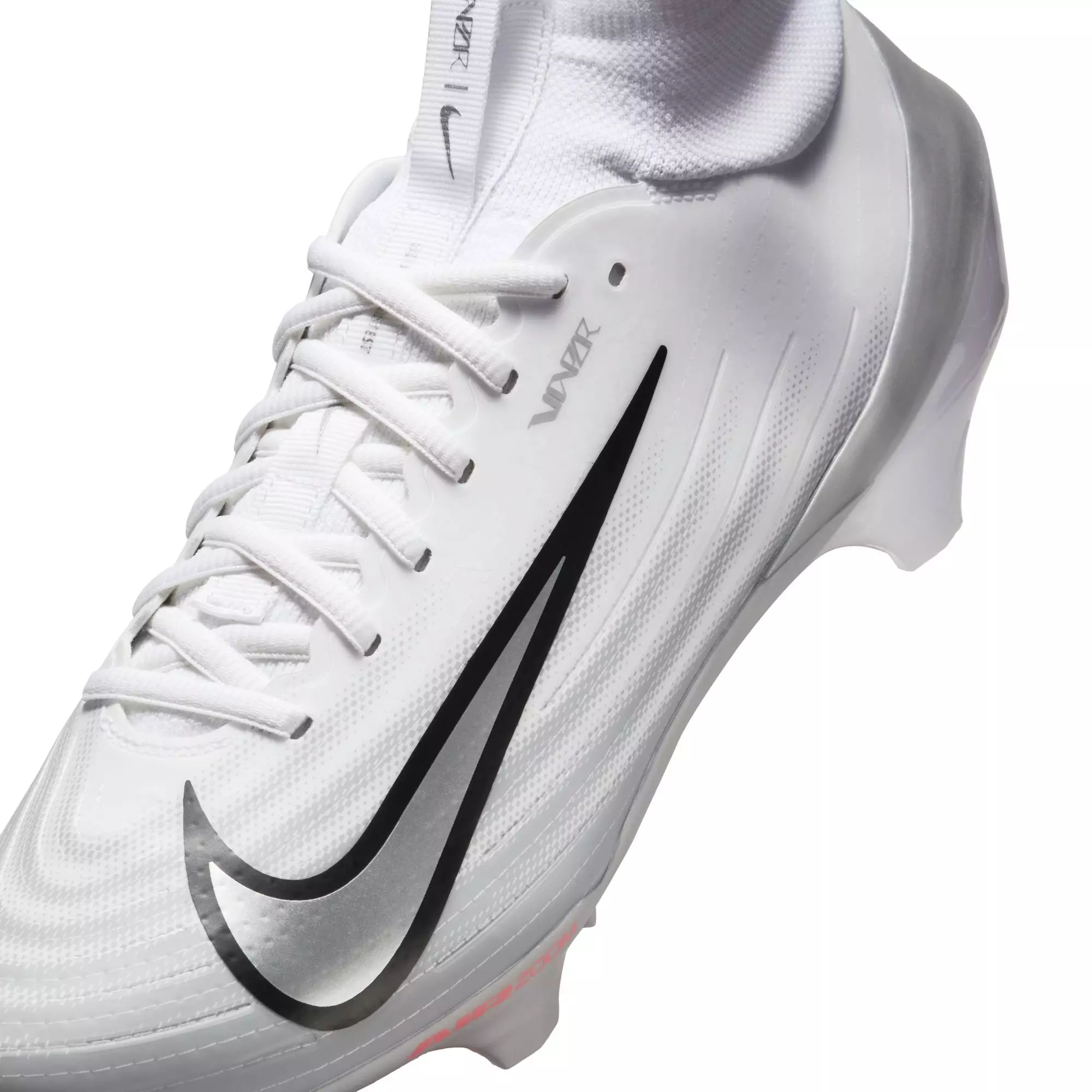 Nike Vapor Pro 1 "White/Metallic Silver/Black/Summit White" Men's Football Cleat - WHITE/SILVER