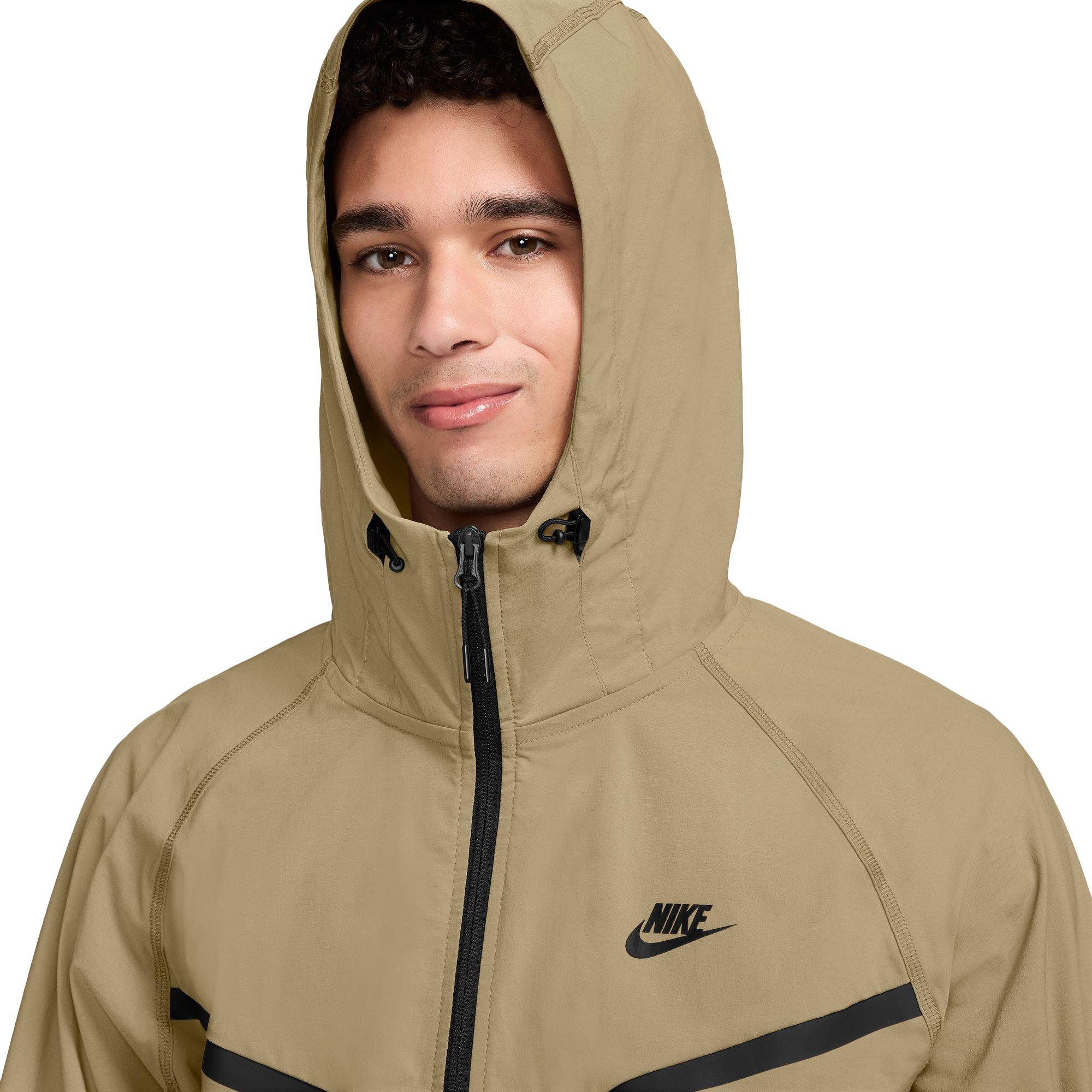 Nike Men's Sportswear Tech Full-Zip Woven Windrunner Jacket - BEIGE Thumbnail View 3