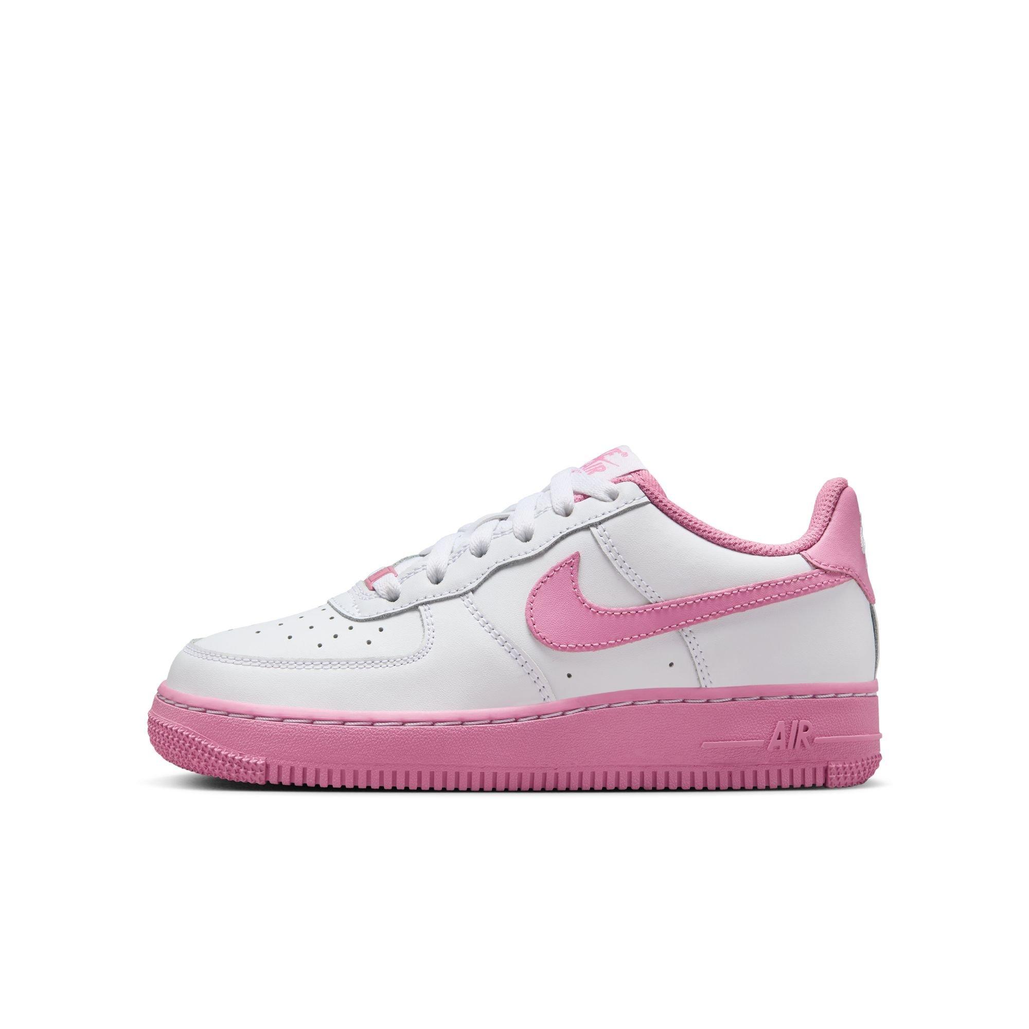 Nike Air Force 1 Grade School Girls' "White/Magic Flamingo" Shoe