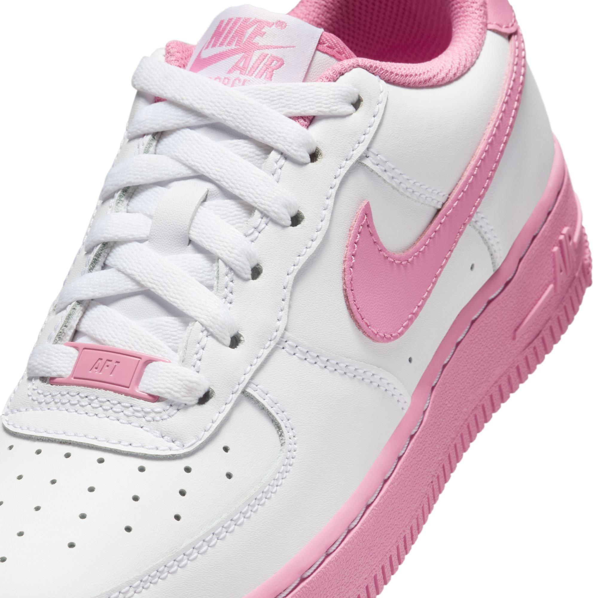 Nike Air Force 1 Grade School Girls' "White/Magic Flamingo" Shoe