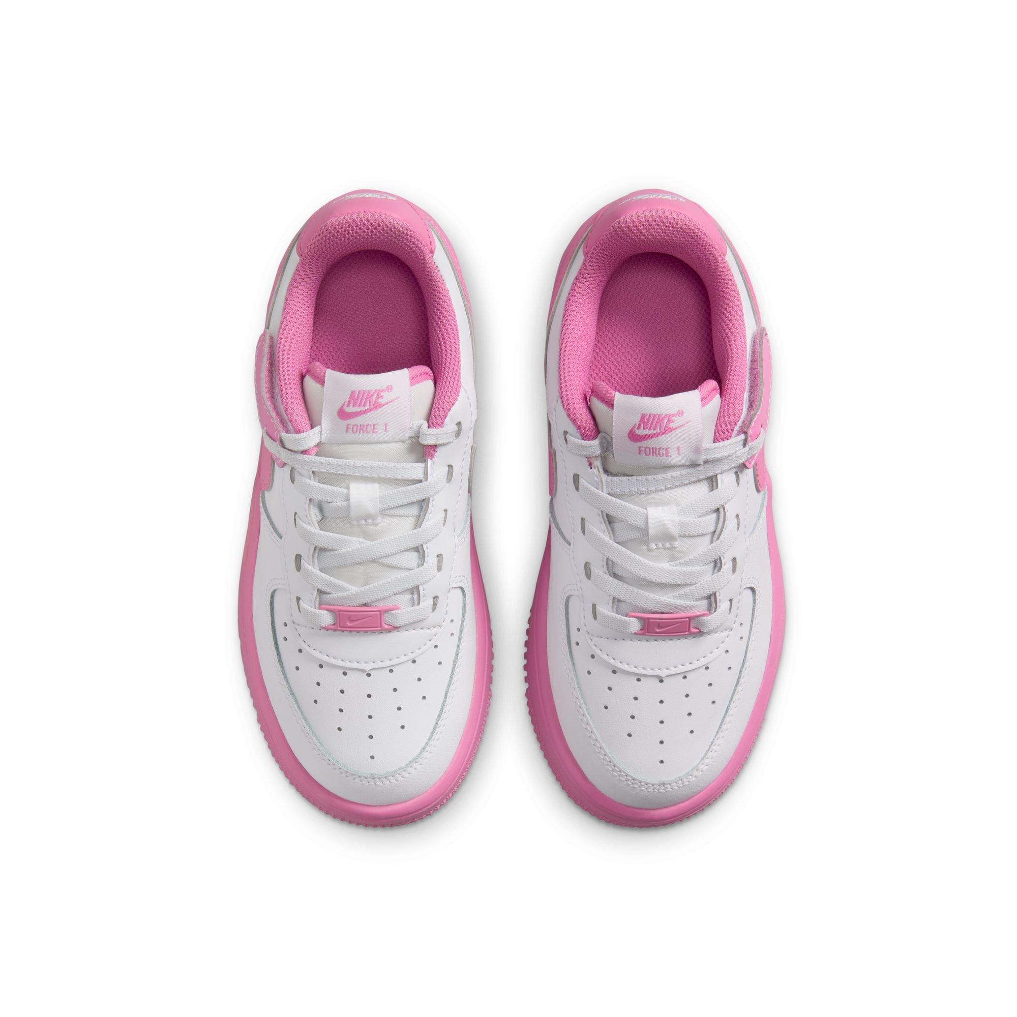 Nike Air Force 1 Low EasyOn Preschool Girls' "White/Magic Flamingo" Shoe