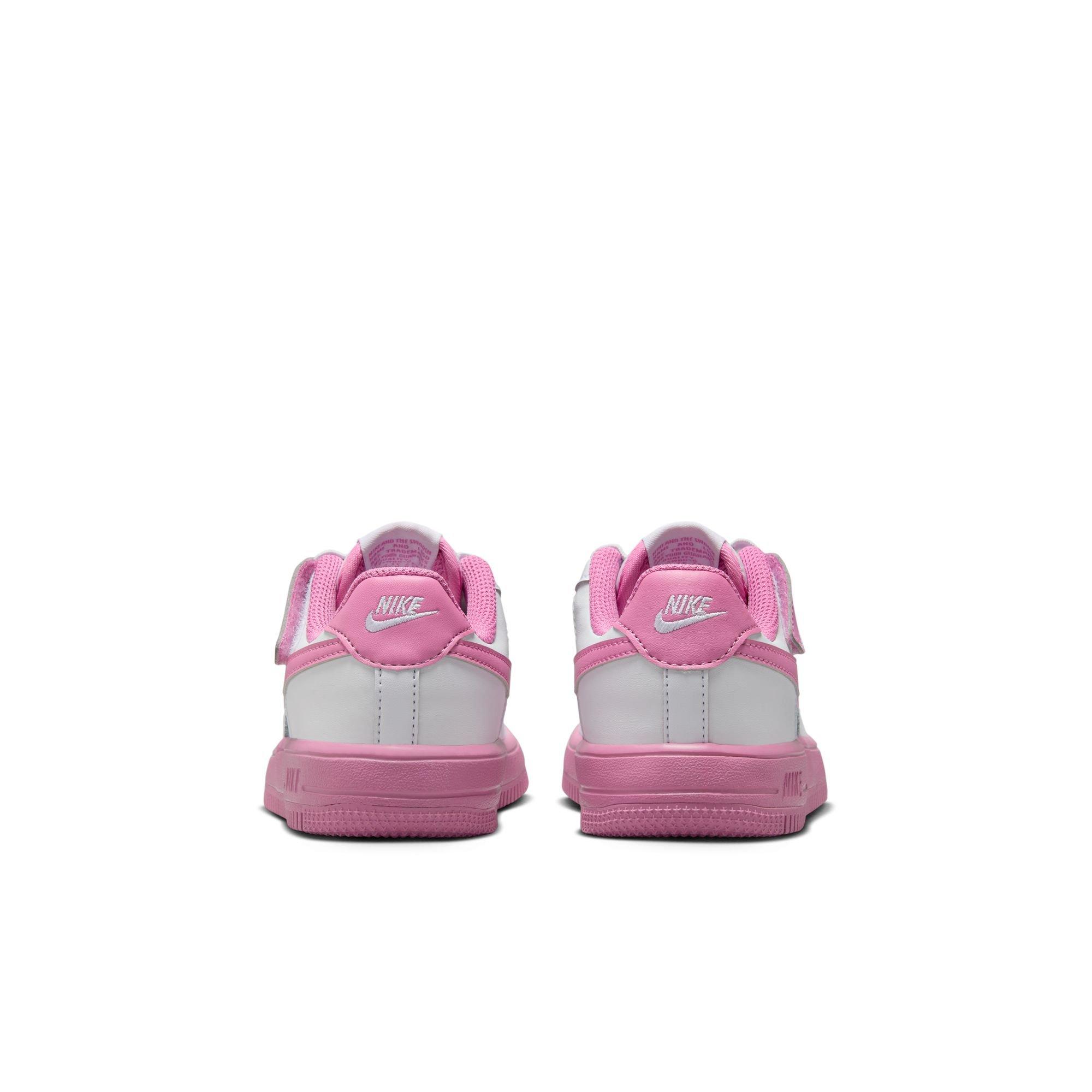 Nike Air Force 1 Low EasyOn Preschool Girls' "White/Magic Flamingo" Shoe