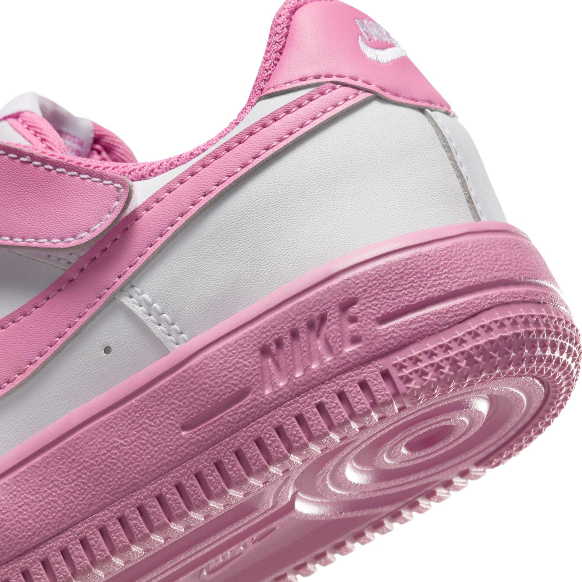 Nike Air Force 1 Low EasyOn Preschool Girls' "White/Magic Flamingo" Shoe