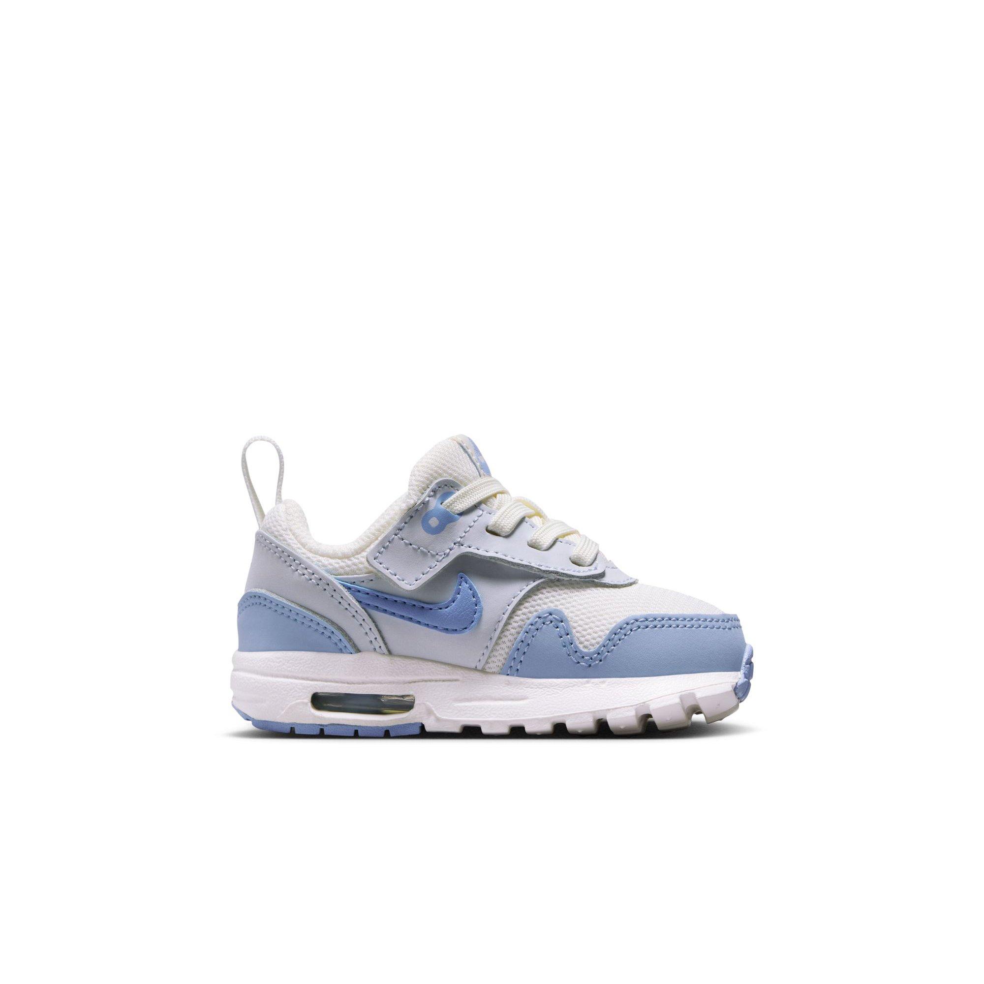 Nike Air Max 1 EasyOn Toddler Girls' "Sail/Psychic Blue/Blue Tint" Shoe