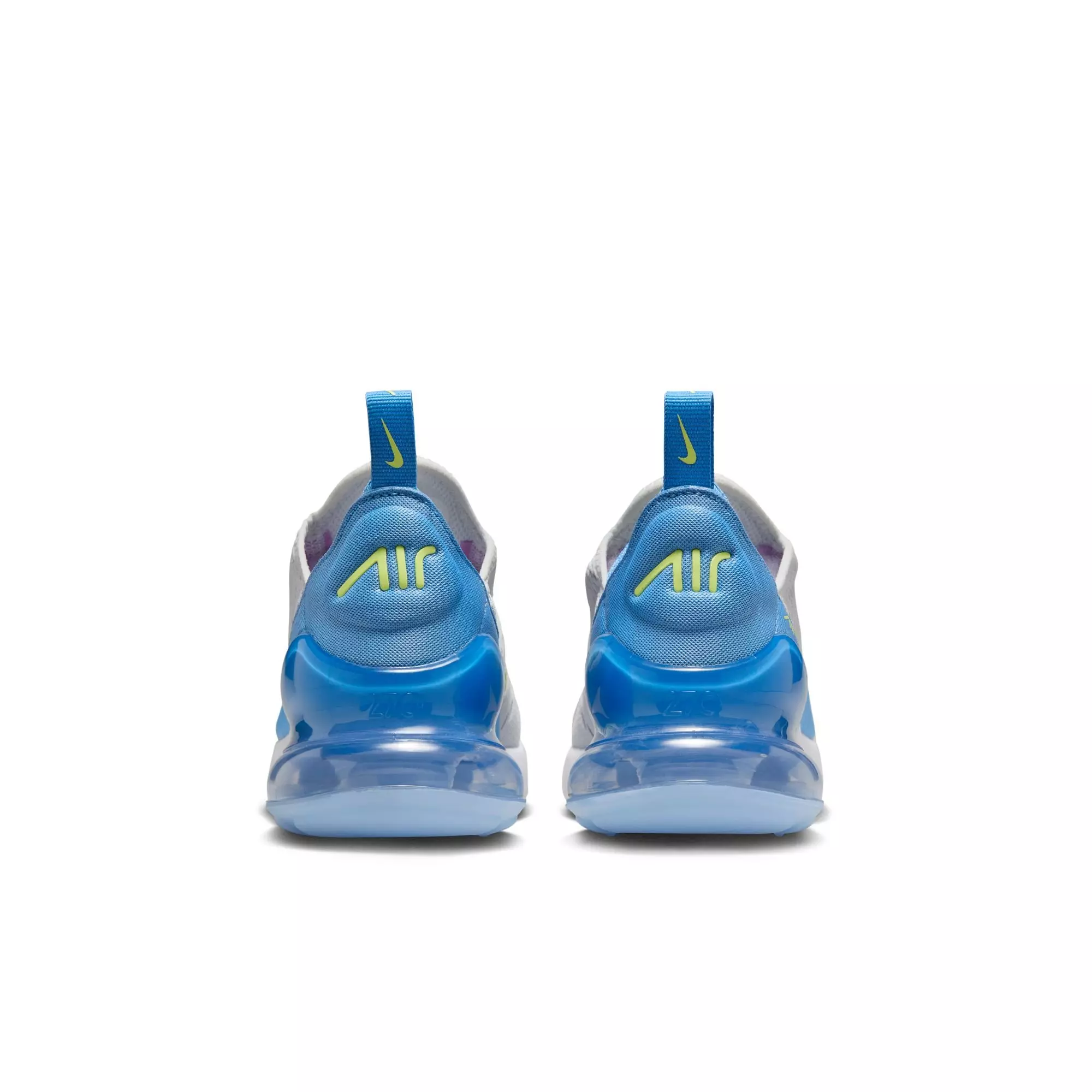 Nike Air Max 270 "Pure Platinum/Lt Lemon Twist" Grade School Girls' Shoe - BLUE/WHITE
