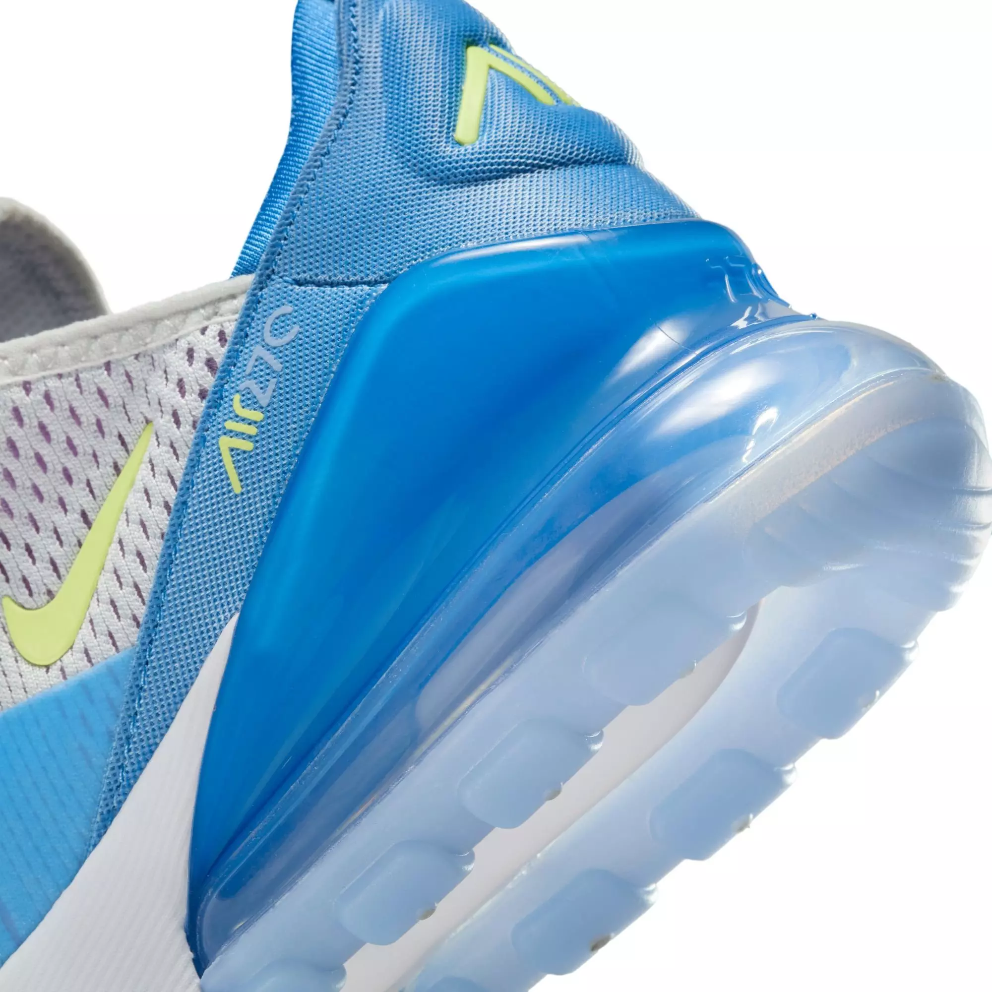 Nike Air Max 270 "Pure Platinum/Lt Lemon Twist" Grade School Girls' Shoe - BLUE/WHITE