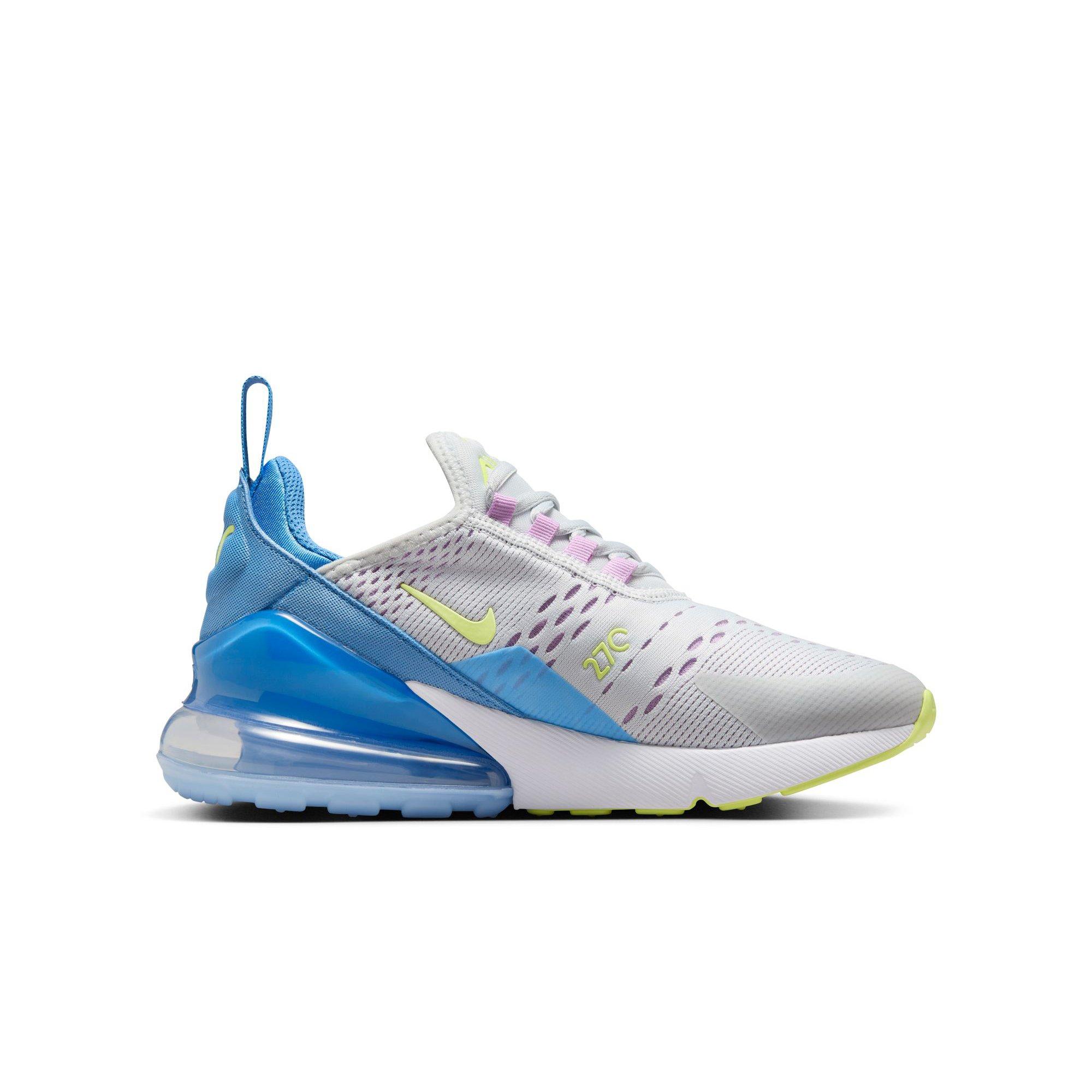 Nike Air Max 270 Grade School Girls' "Pure Platinum/Lt Lemon Twist" Shoe