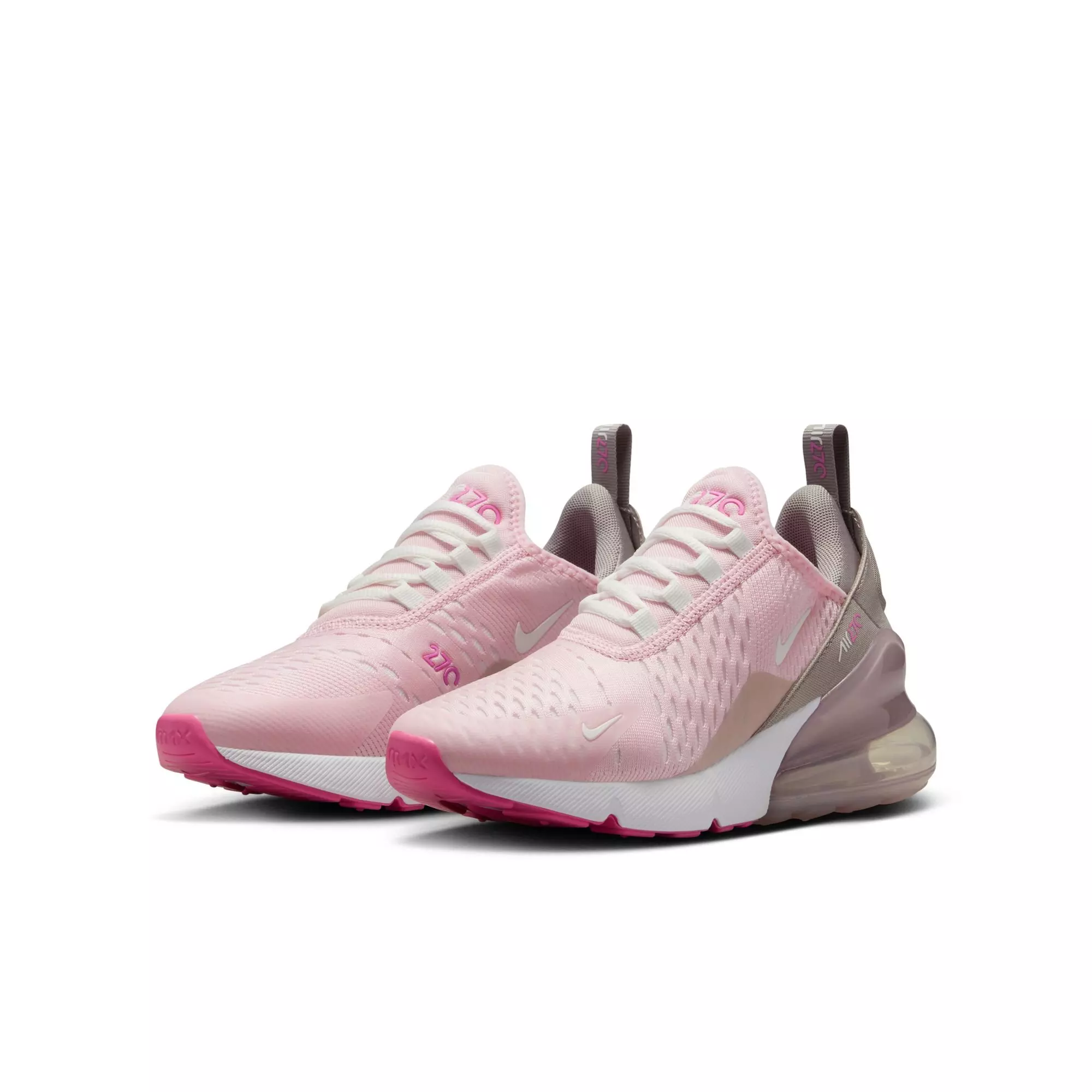 Nike Air Max 270 "Pink Foam/Summit White/College Grey" Grade School Girls' Shoe - PINK/WHITE