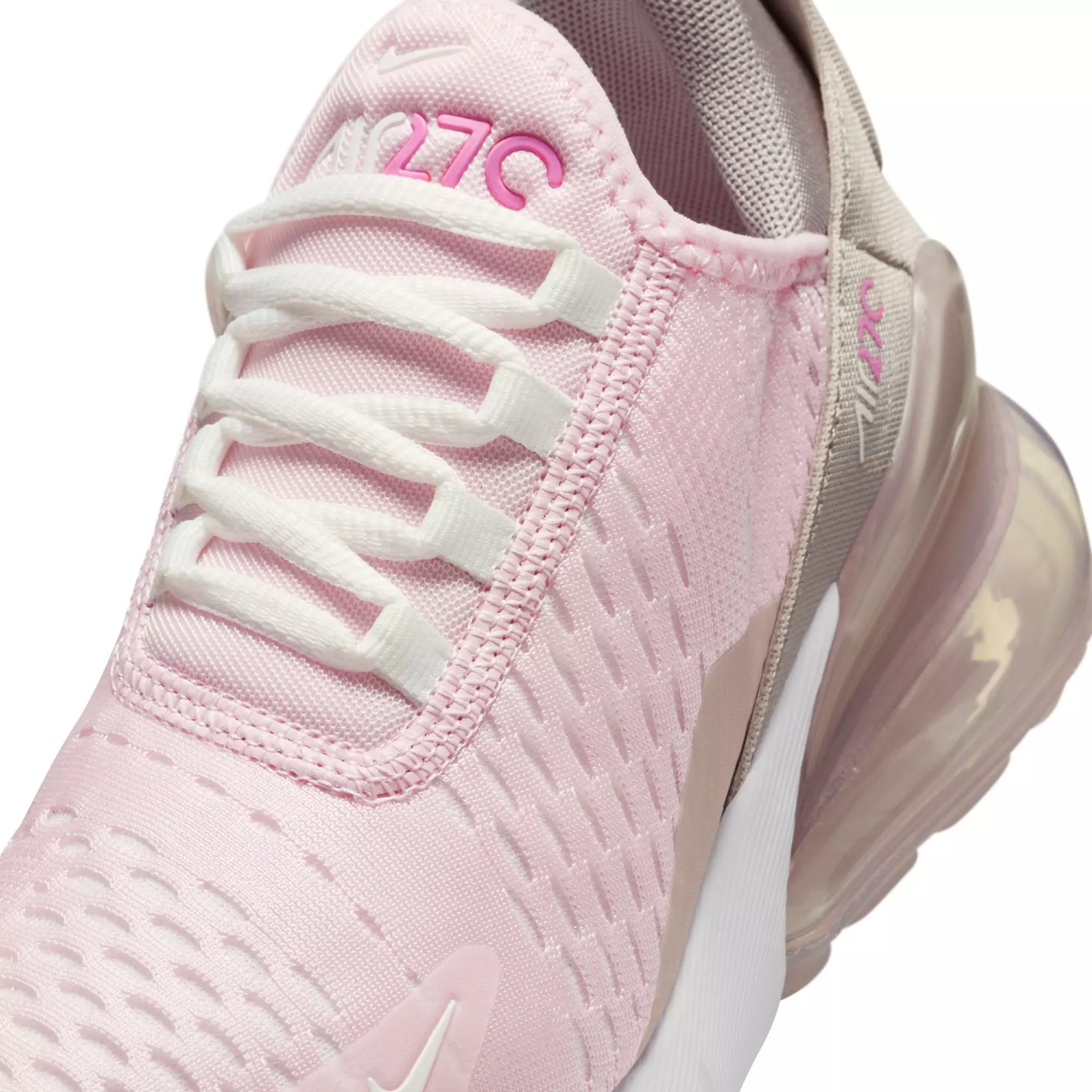 Nike Air Max 270 "Pink Foam/Summit White/College Grey" Grade School Girls' Shoe - PINK/WHITE