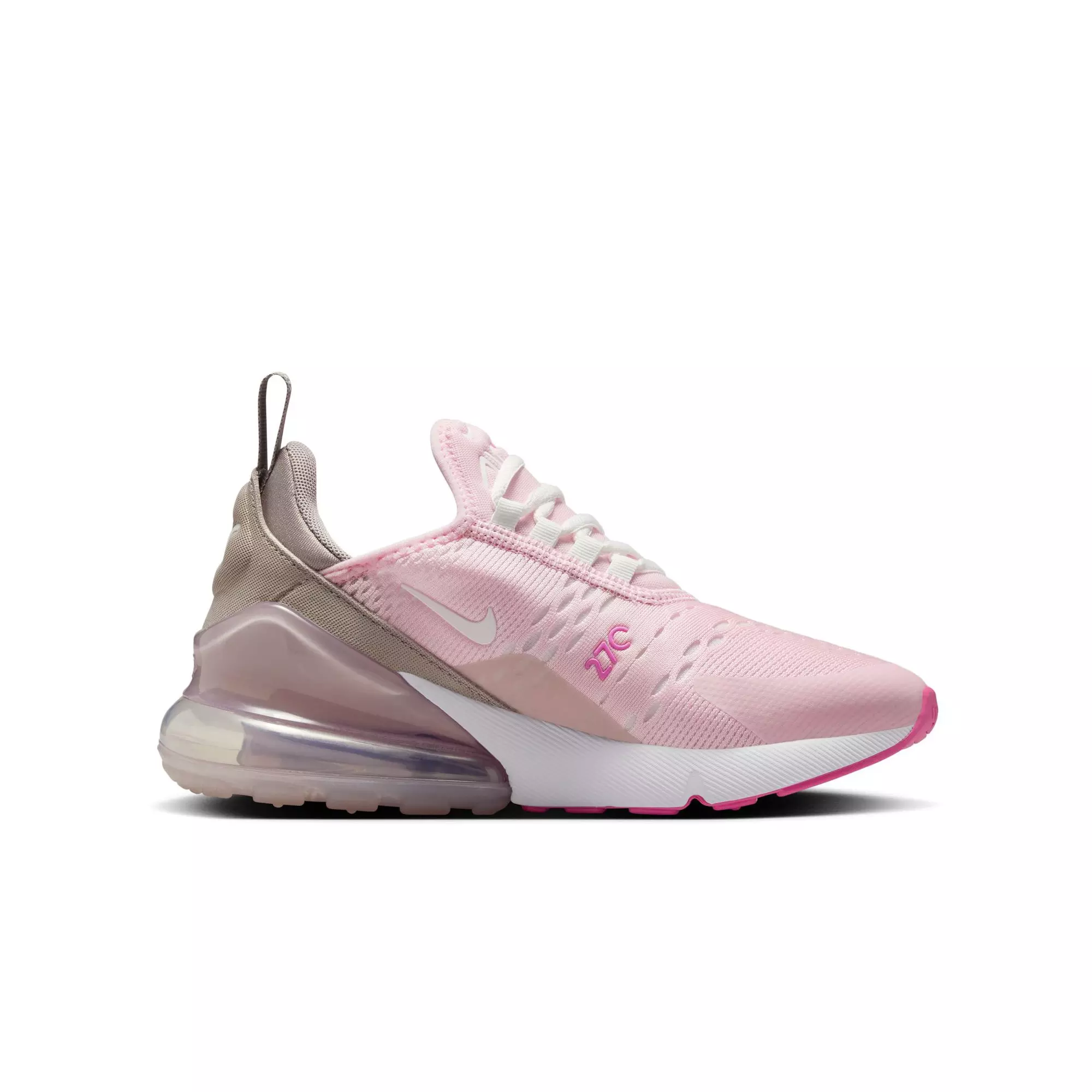 Nike Air Max 270 "Pink Foam/Summit White/College Grey" Grade School Girls' Shoe - PINK/WHITE