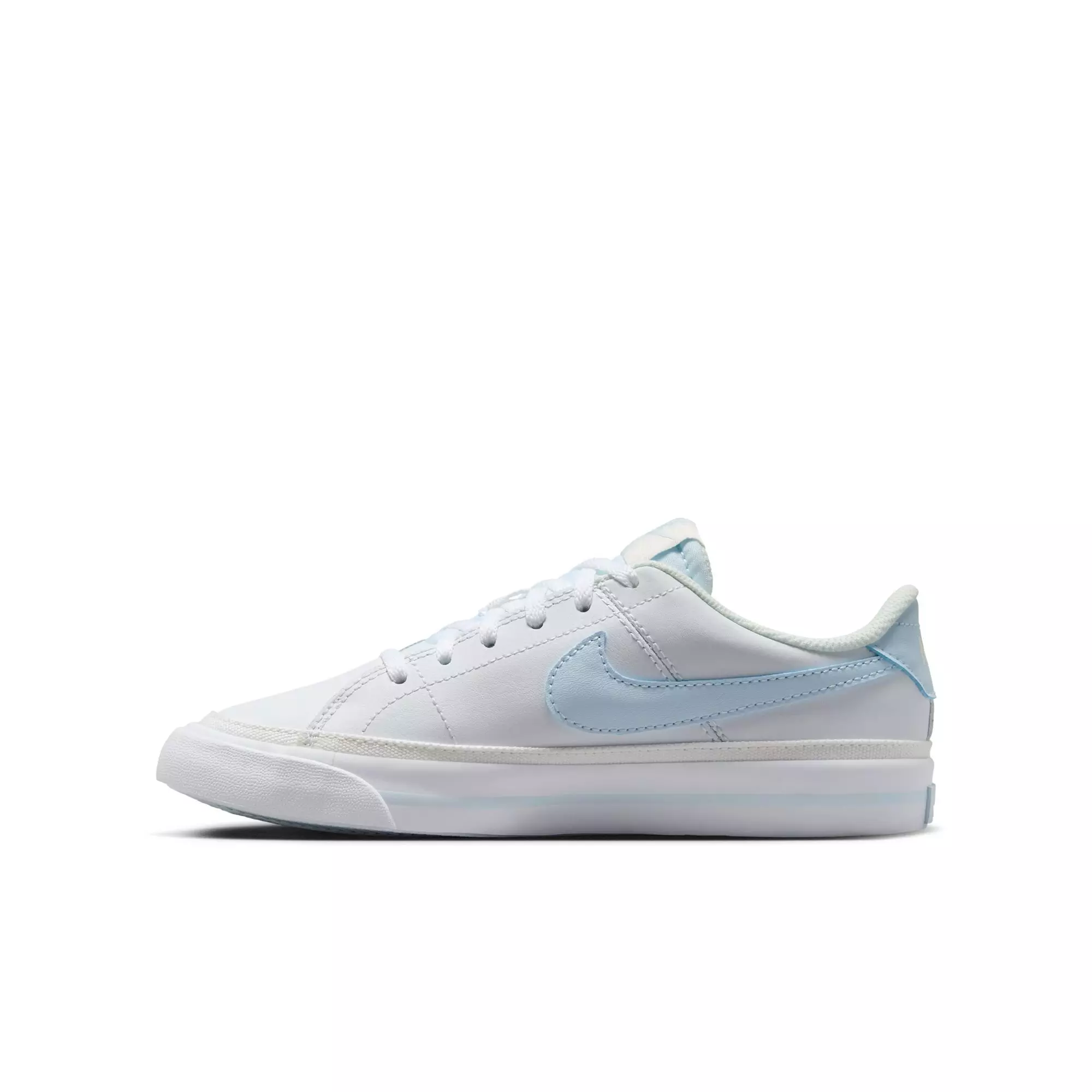 Nike Court Legacy "White/Blue Tint/Sail" Grade School Girls' Shoe - WHITE/BLUE