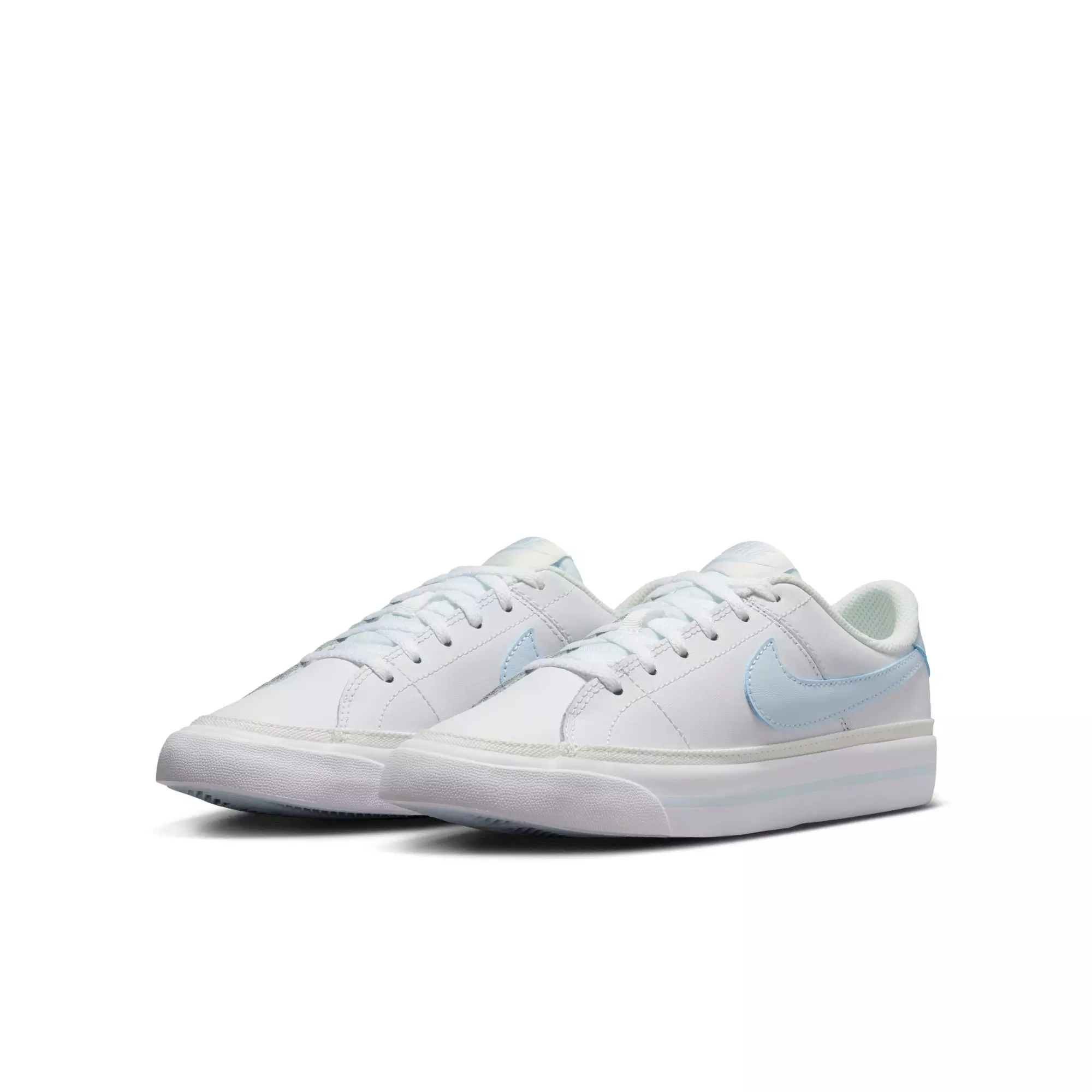 Nike Court Legacy "White/Blue Tint/Sail" Grade School Girls' Shoe - WHITE/BLUE