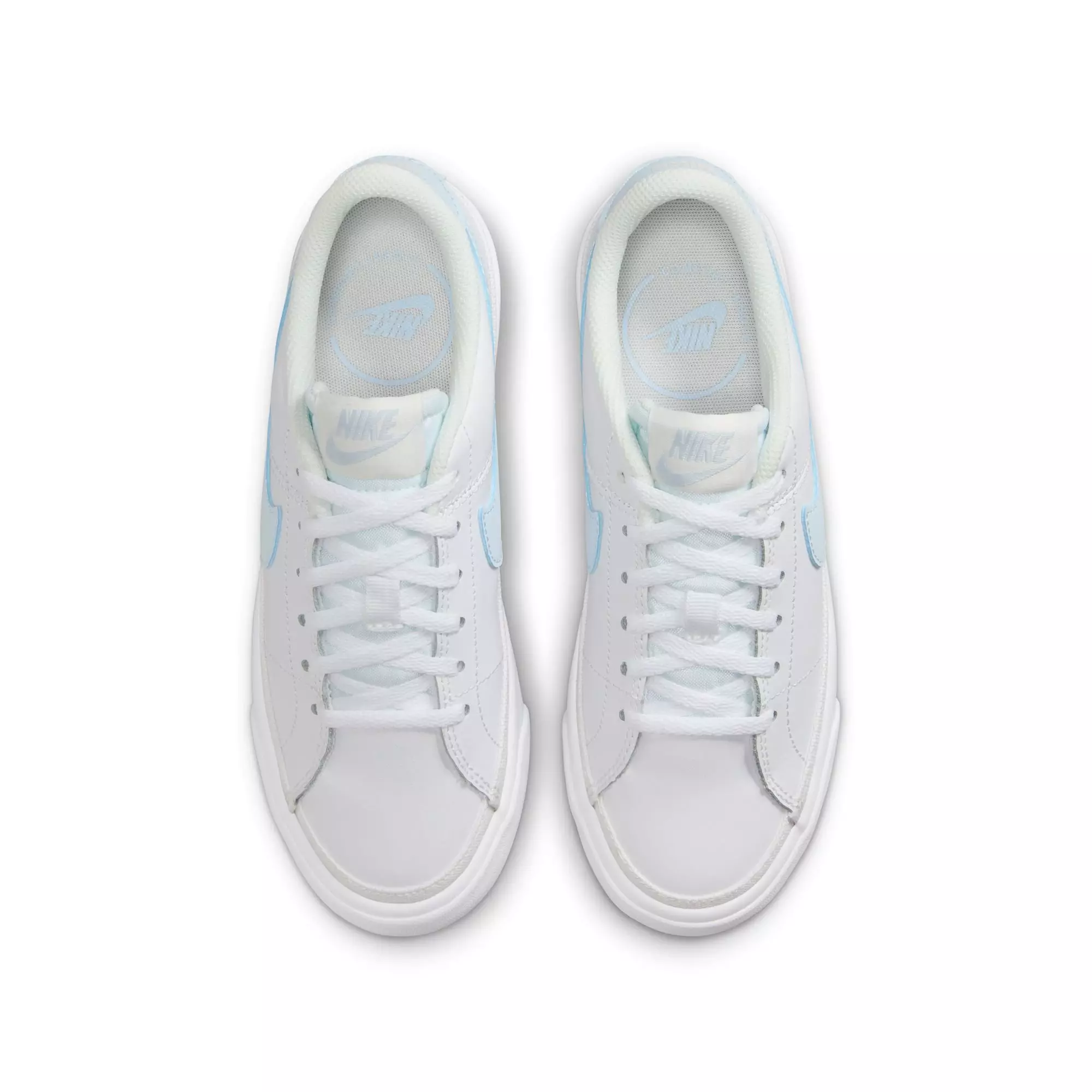 Nike Court Legacy "White/Blue Tint/Sail" Grade School Girls' Shoe - WHITE/BLUE
