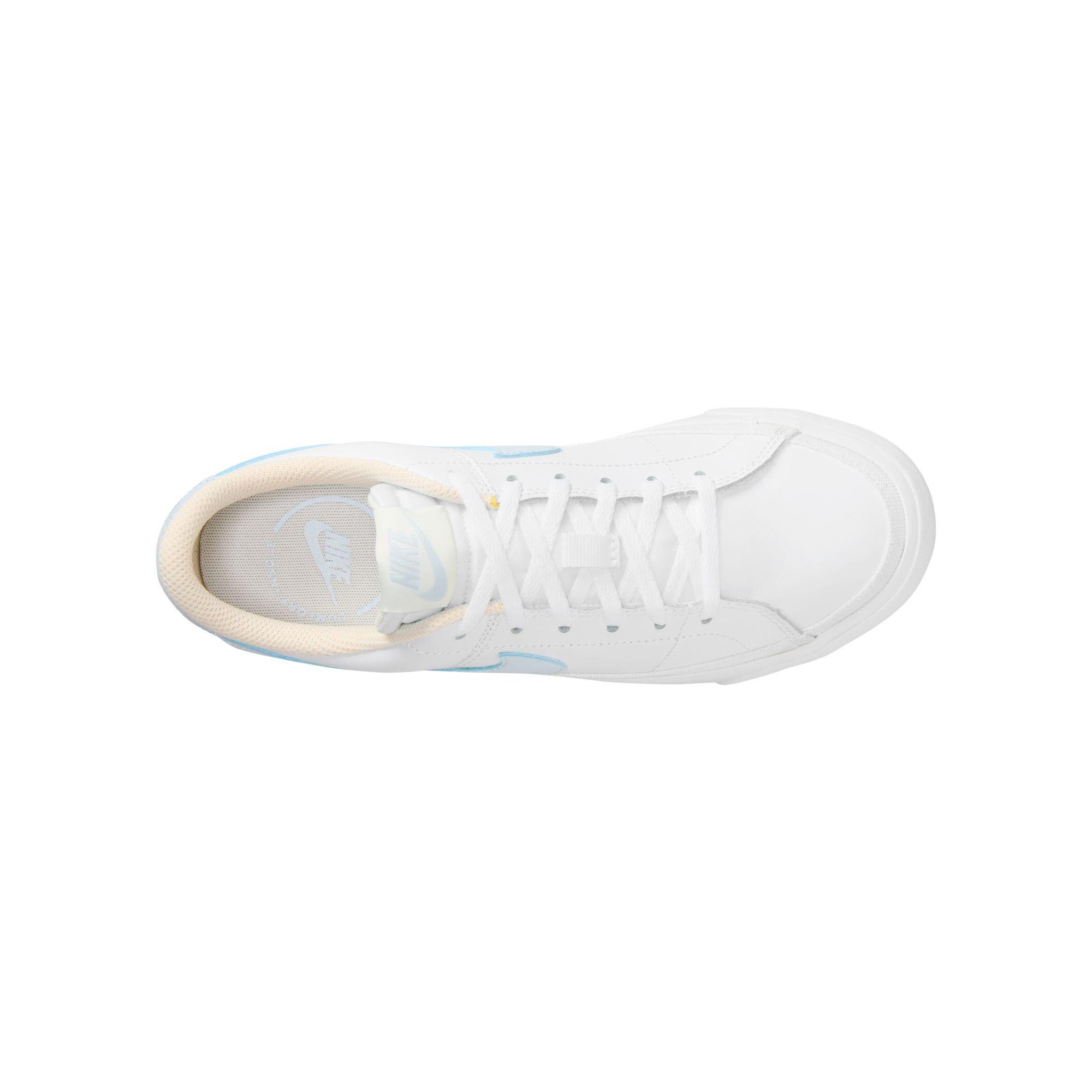 Nike Court Legacy Grade School Girls' "White/Blue Tint/Sail" Shoe