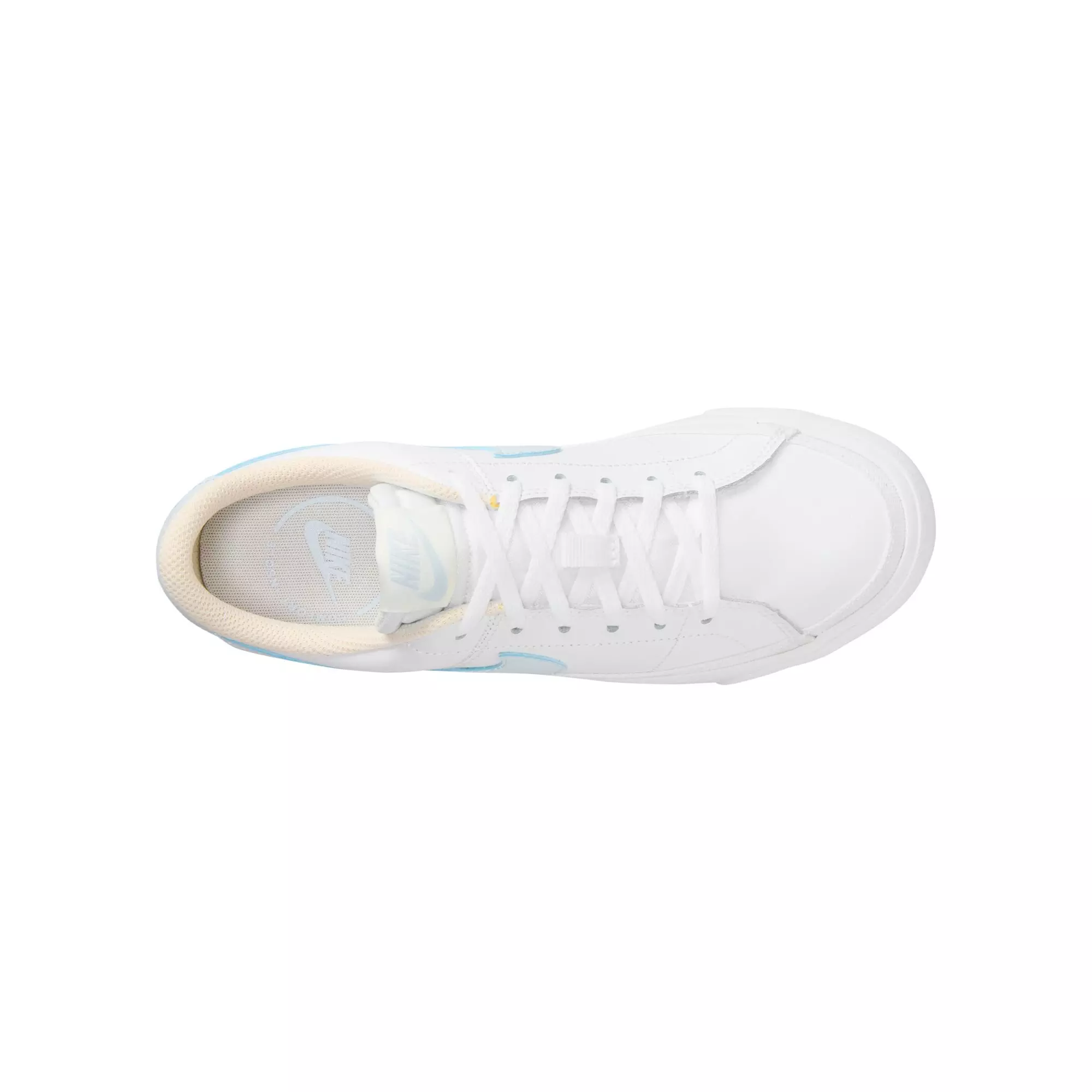 Nike Court Legacy "White/Blue Tint/Sail" Grade School Girls' Shoe - WHITE/BLUE