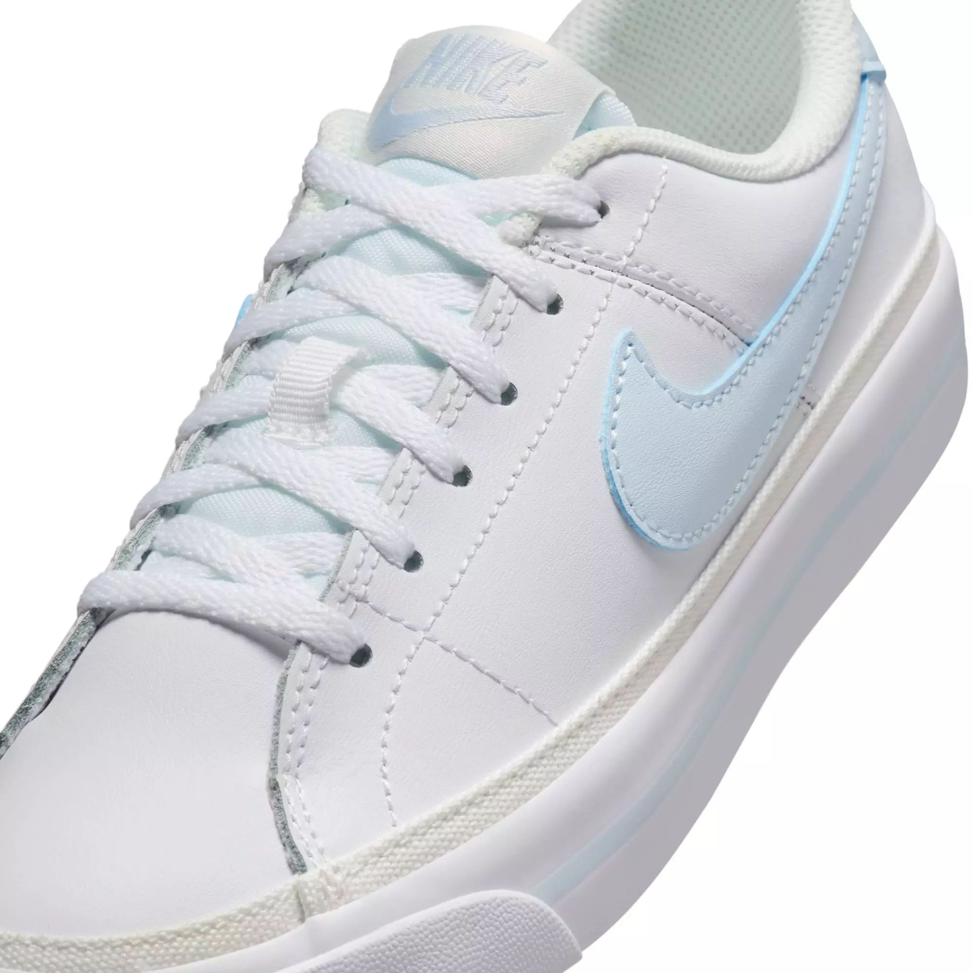 Nike Court Legacy "White/Blue Tint/Sail" Grade School Girls' Shoe - WHITE/BLUE