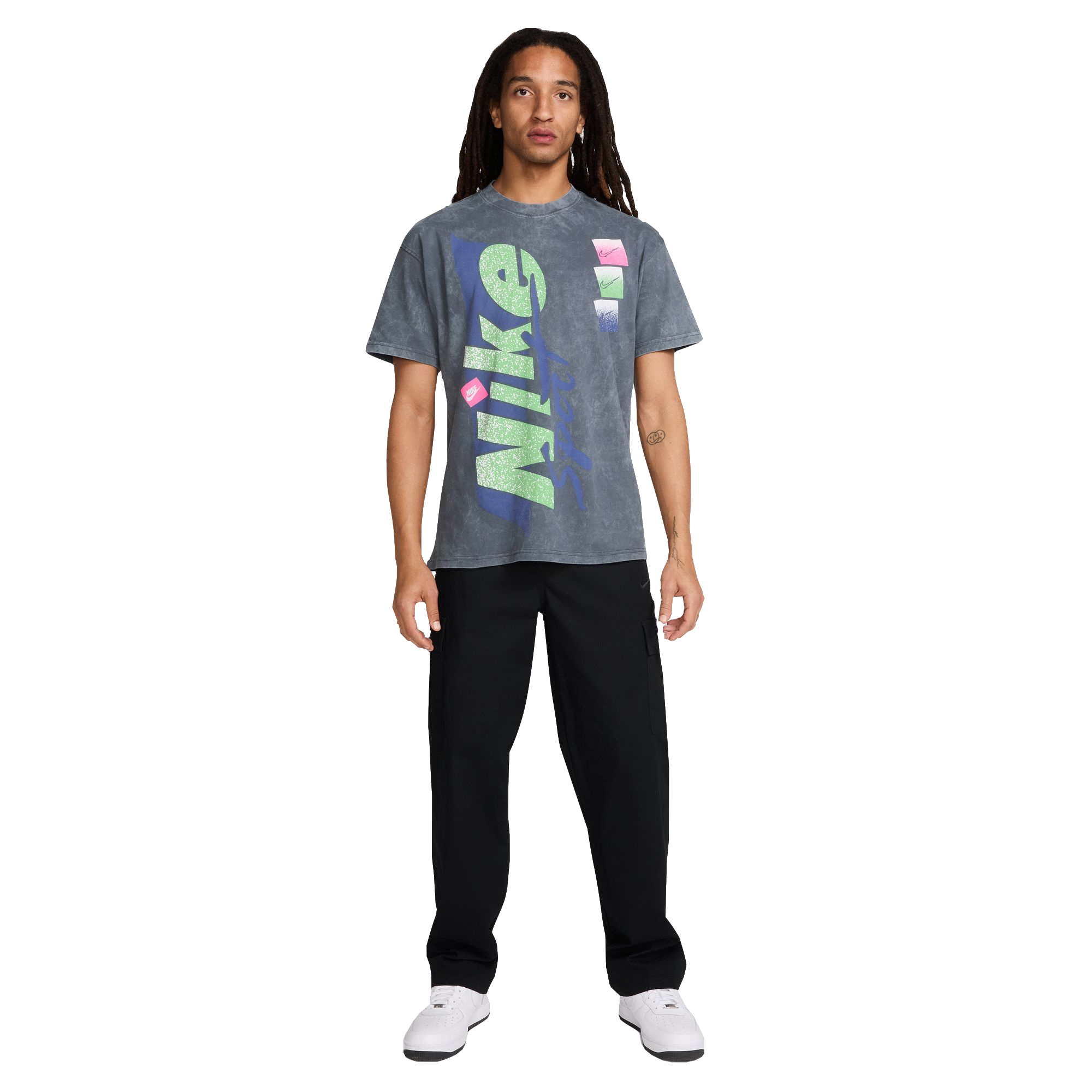 Nike Men's Sportswear M90 Vintage Tee - DK GREY Thumbnail View 5