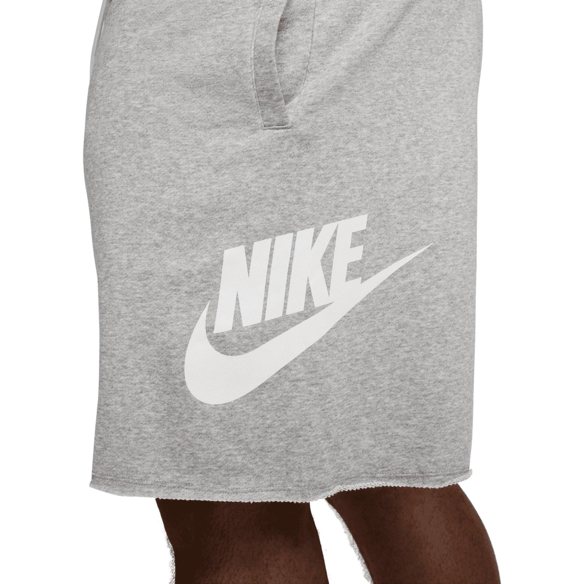 Nike Men's Club French Terry Alumni Shorts - Grey - GREY Thumbnail View 5