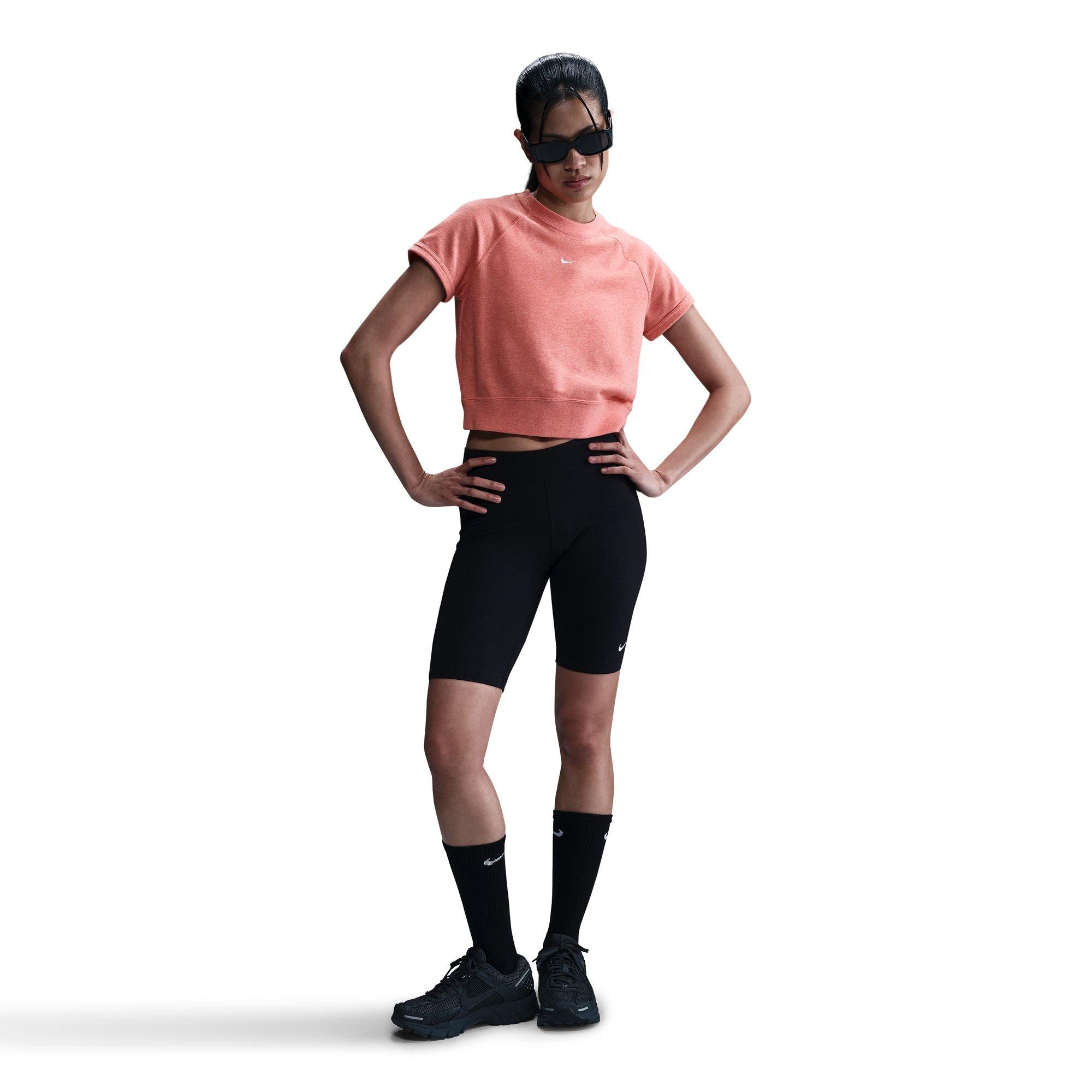 Nike Women's Sportswear Chill Terry French Terry Short-Sleeve Top - PEACH Thumbnail View 1