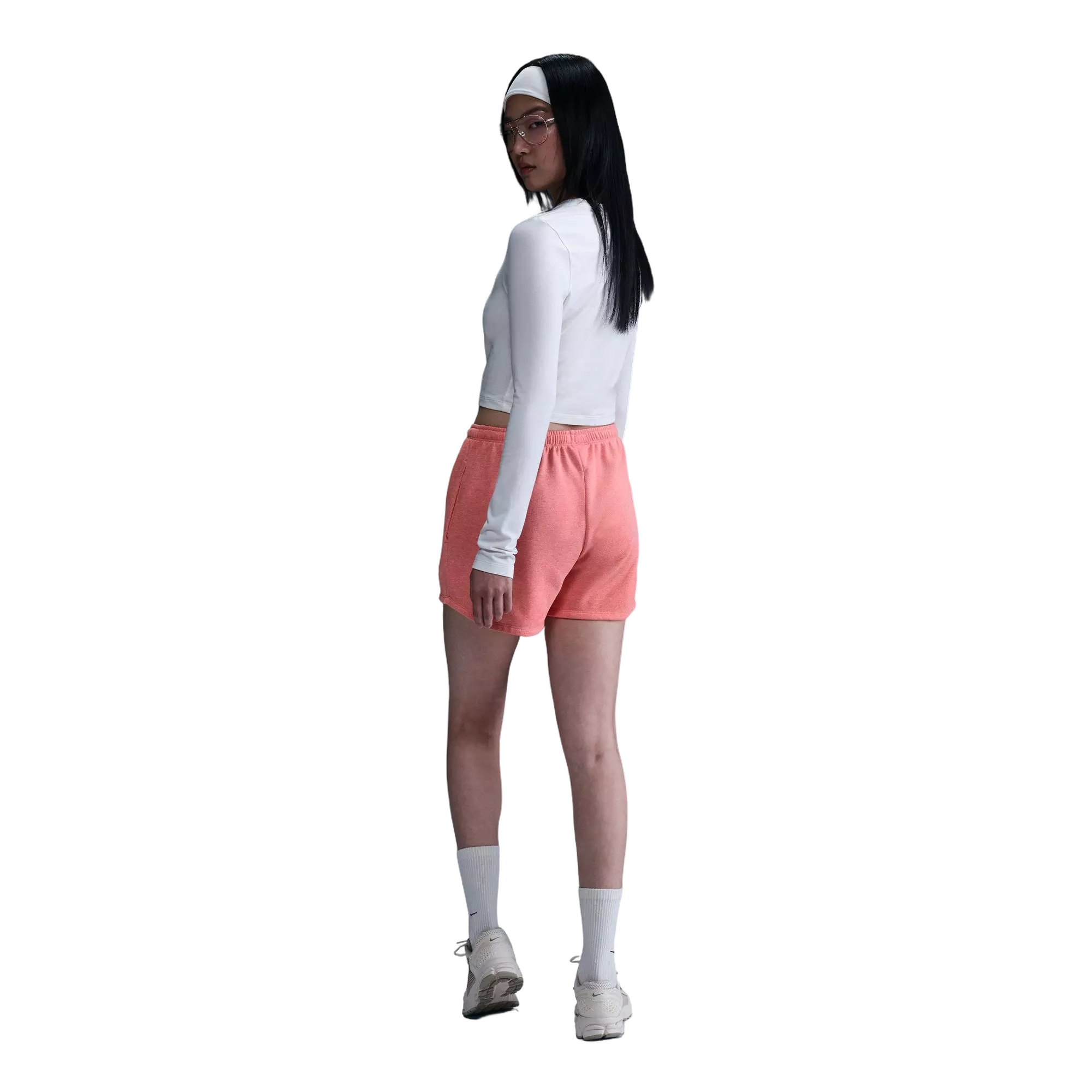 Nike Women's Sportswear Chill Terry Mid-Rise 4" French Terry Shorts - Peach - PEACH