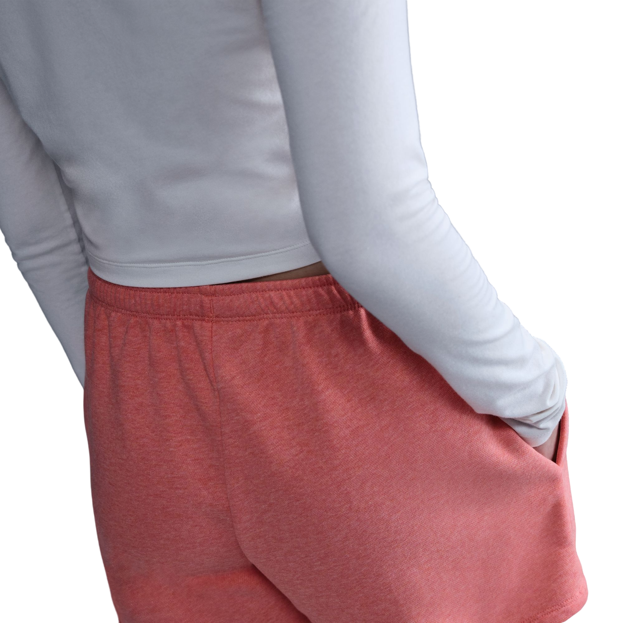 Nike Women's Sportswear Chill Terry Mid-Rise 4" French Terry Shorts - PEACH Thumbnail View 4