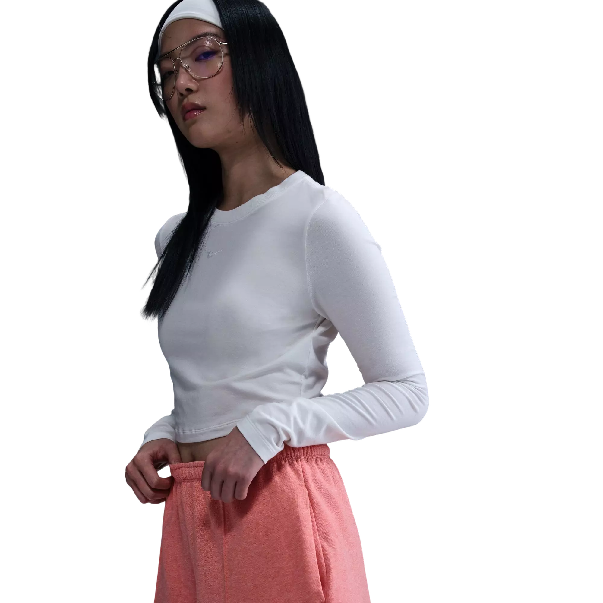 Nike Women's Sportswear Chill Terry Mid-Rise 4" French Terry Shorts - Peach - PEACH