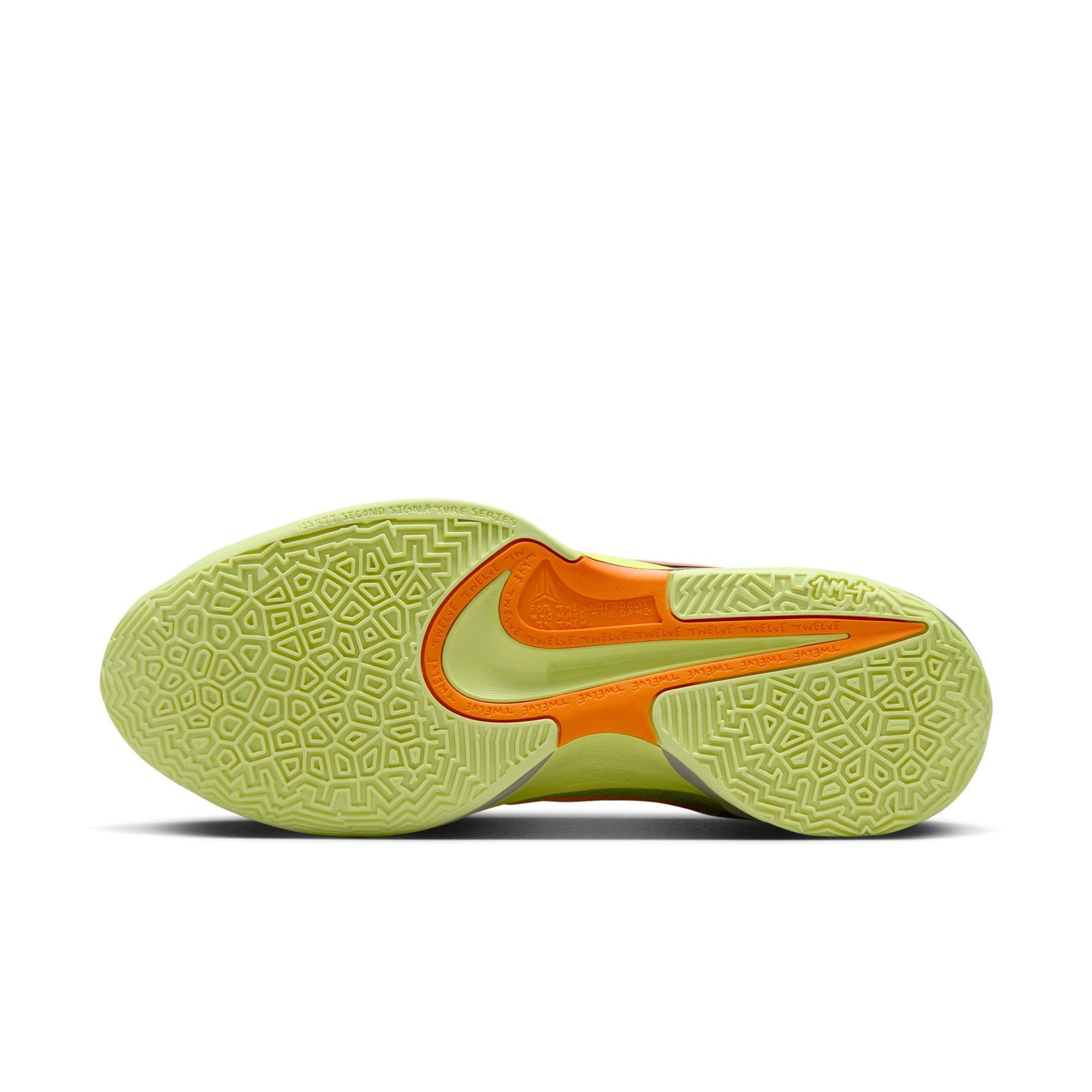 Nike Ja 2 "12 Time" Men's Basketball Shoe - LEMON TWIST/TOTAL ORANGE/LIGHT ARMY Thumbnail View 8