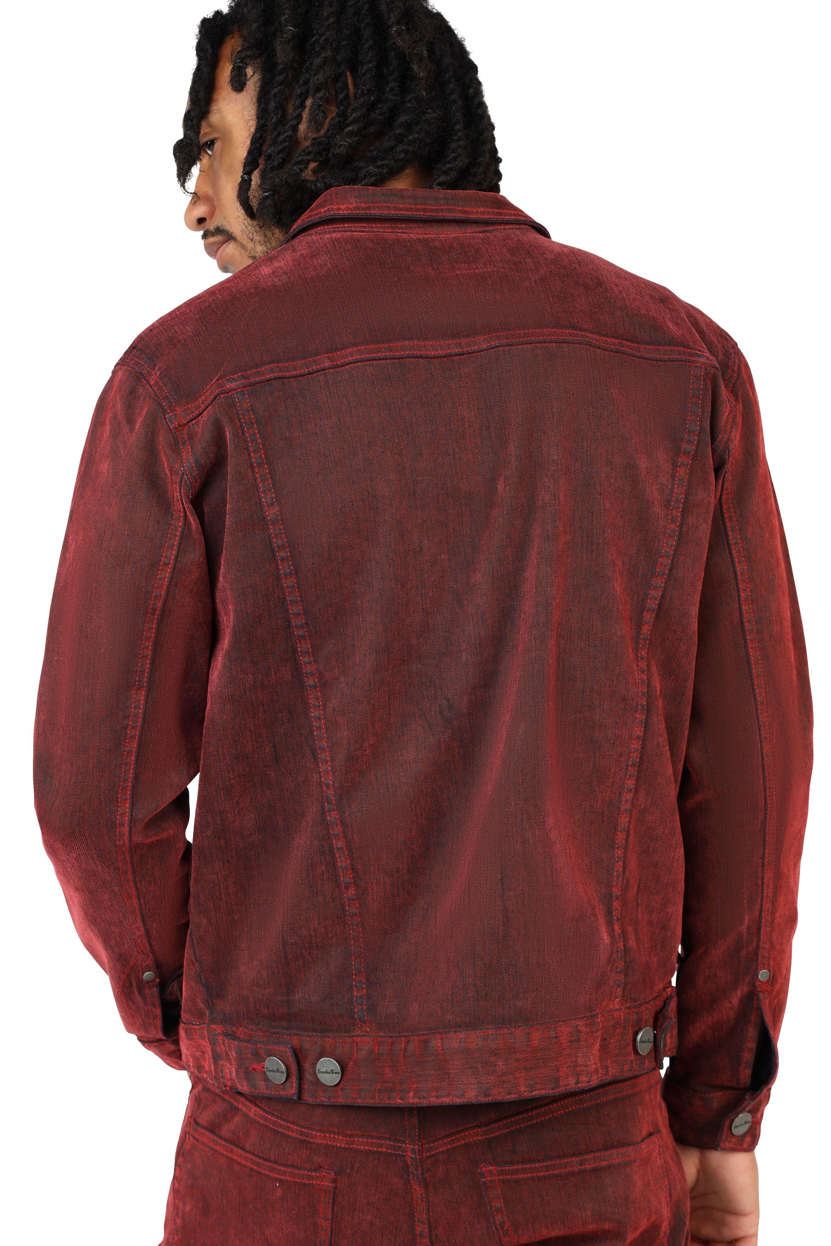 Smoke Rise Men's Flocked Cargo Jacket - Red Merino - RED Thumbnail View 2