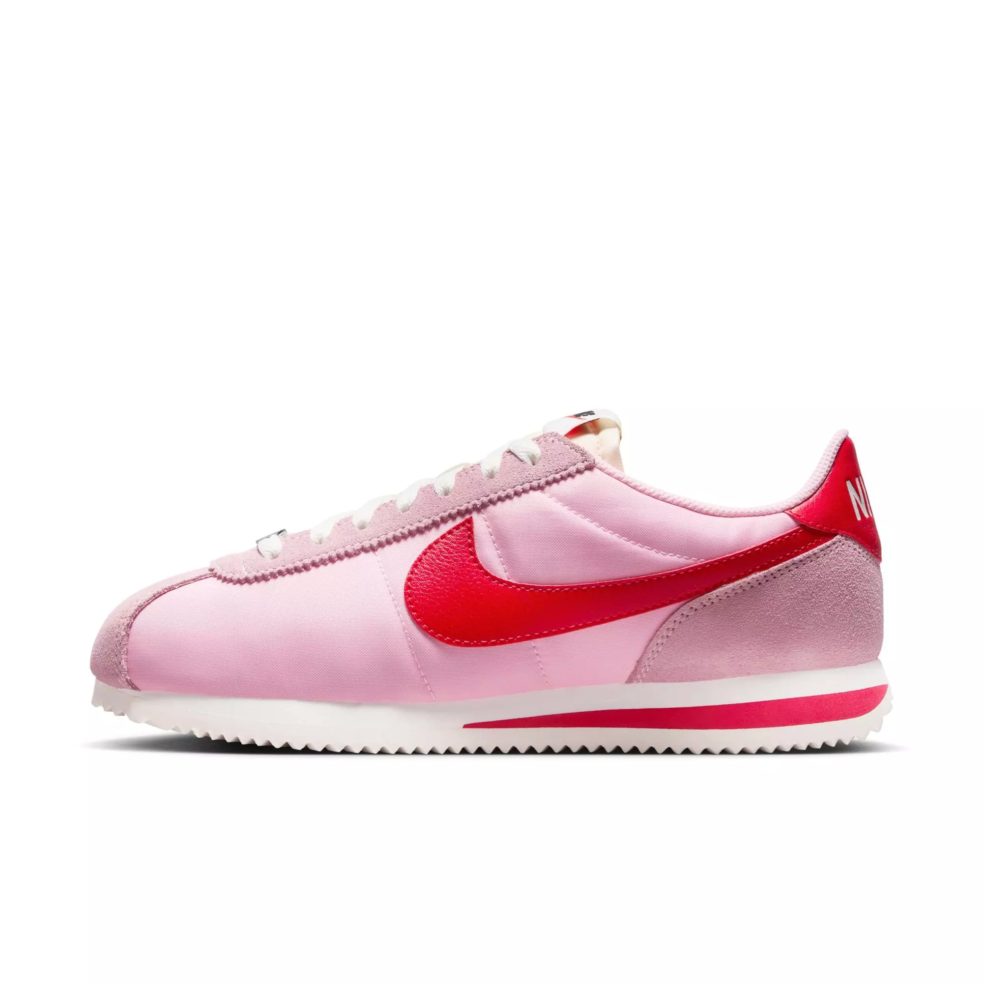 Nike Cortez Textile "Med Soft Pink/Fire Red/Sail/Team Orange" Women's Shoe - PINK/RED