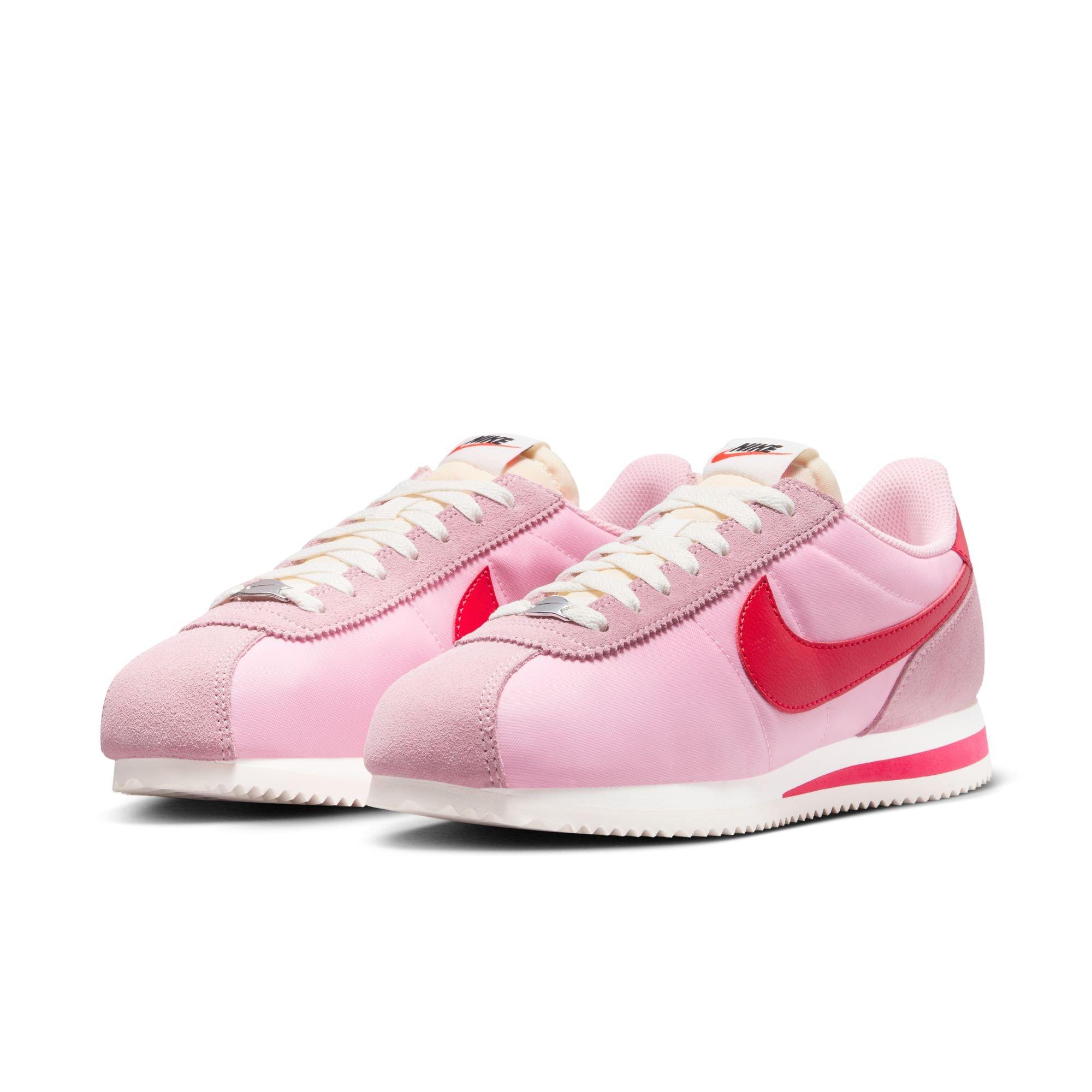 Nike Cortez Textile "Med Soft Pink/Fire Red/Sail/Team Orange" Women's Shoe - PINK/RED Thumbnail View 5