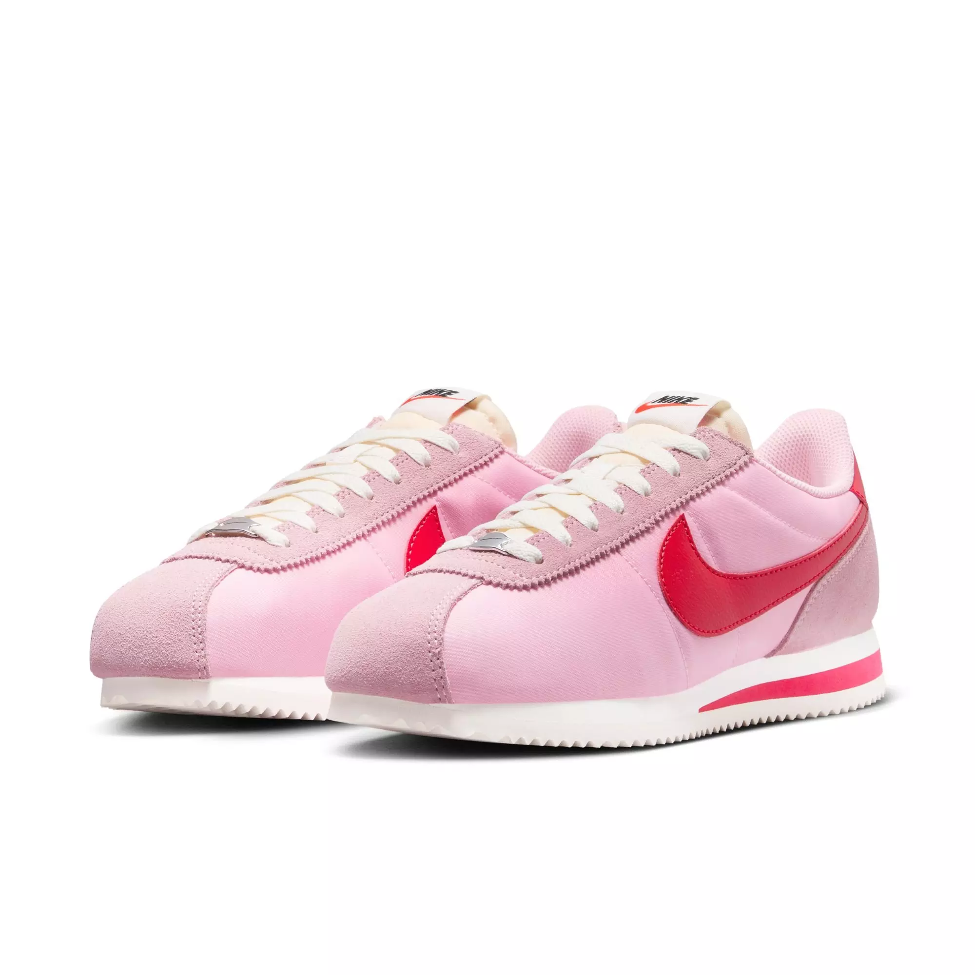 Nike Cortez Textile "Med Soft Pink/Fire Red/Sail/Team Orange" Women's Shoe - PINK/RED