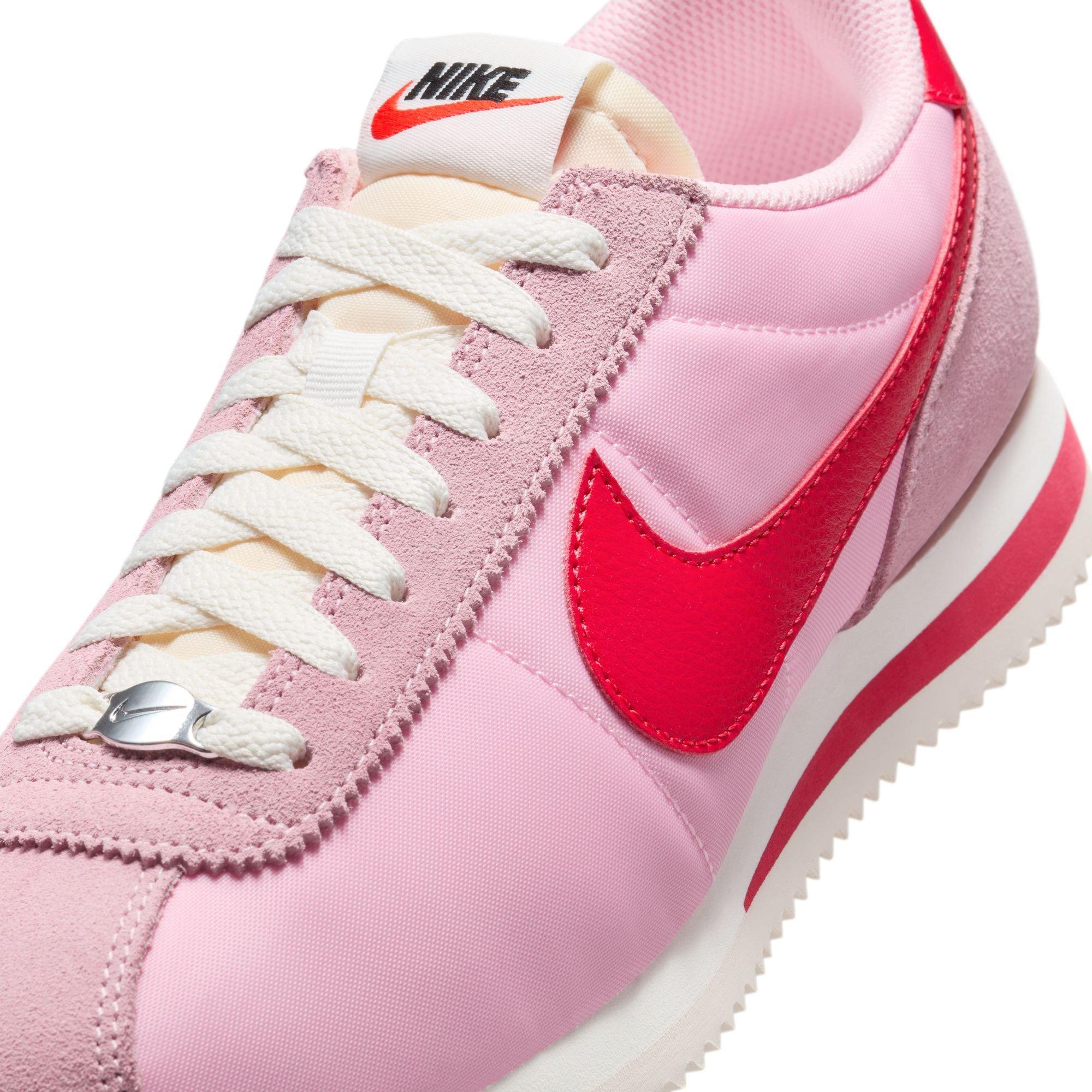 Nike Cortez Textile "Med Soft Pink/Fire Red/Sail/Team Orange" Women's Shoe - PINK/RED Thumbnail View 9