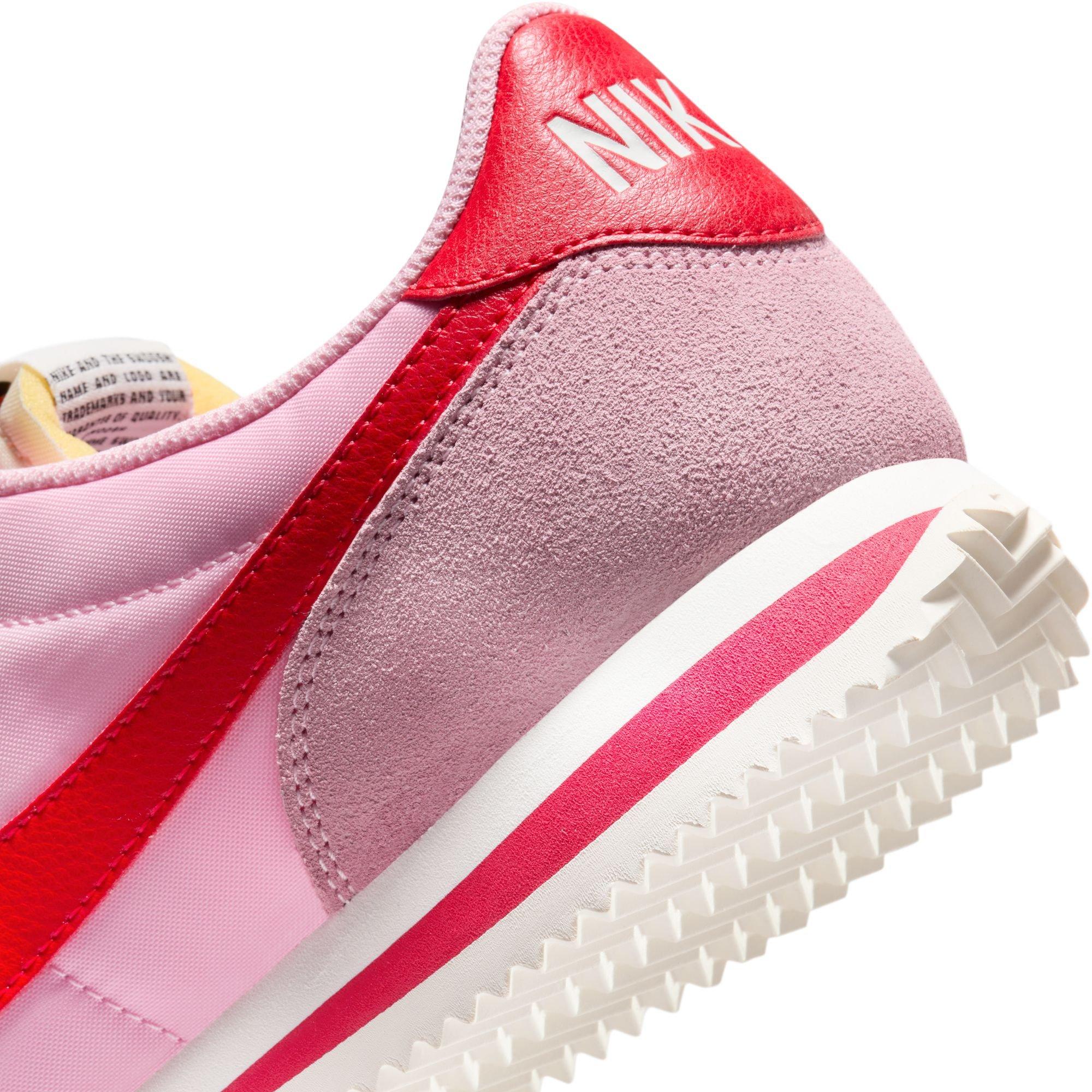 Nike Cortez Textile "Med Soft Pink/Fire Red/Sail/Team Orange" Women's Shoe - PINK/RED Thumbnail View 10