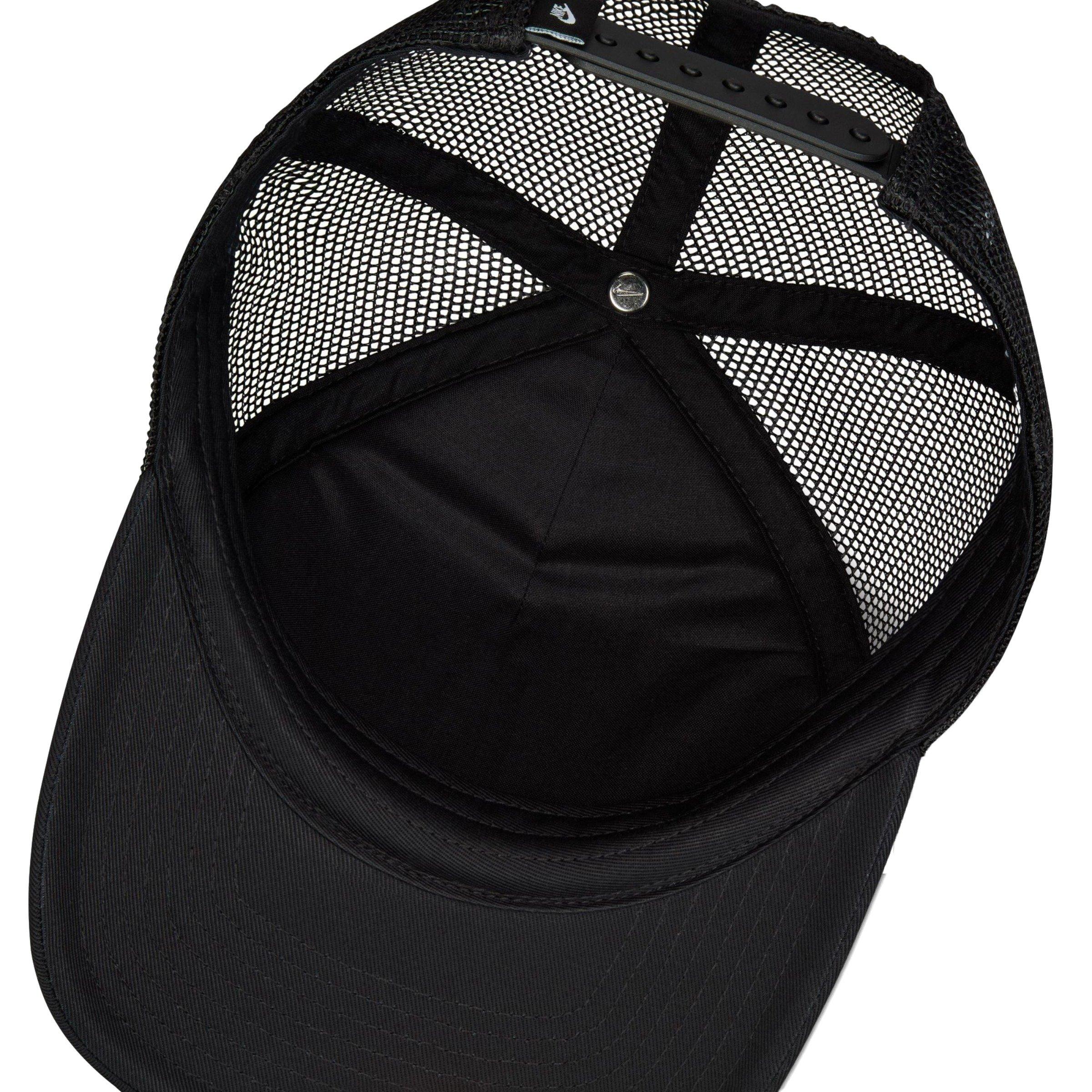 Nike Rise Trucker Hat-Black - BLACK/WHITE Thumbnail View 6