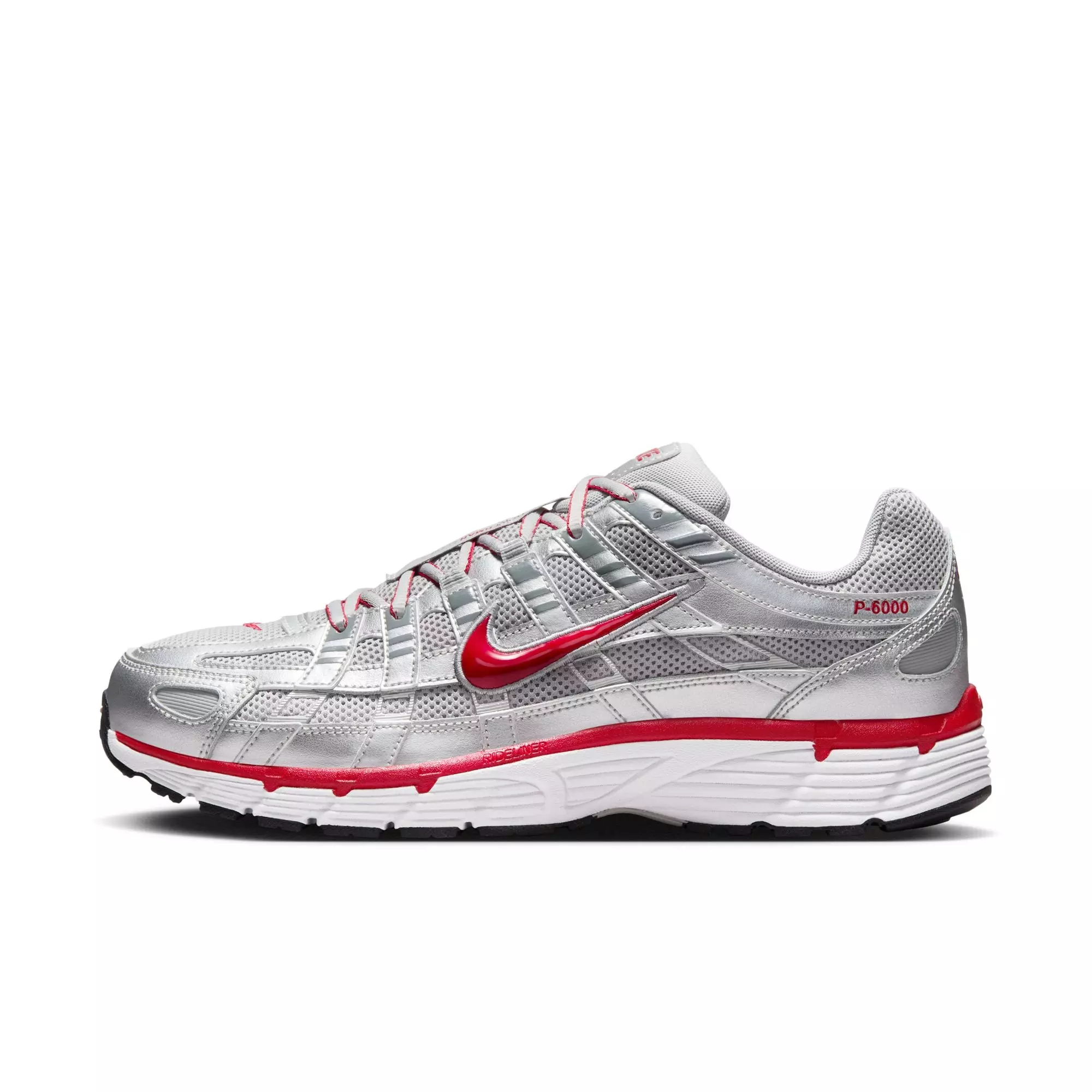 Nike P-6000 "Metallic Silver/Gym Red/Flt Silver" Men's Shoe - SILVER/RED