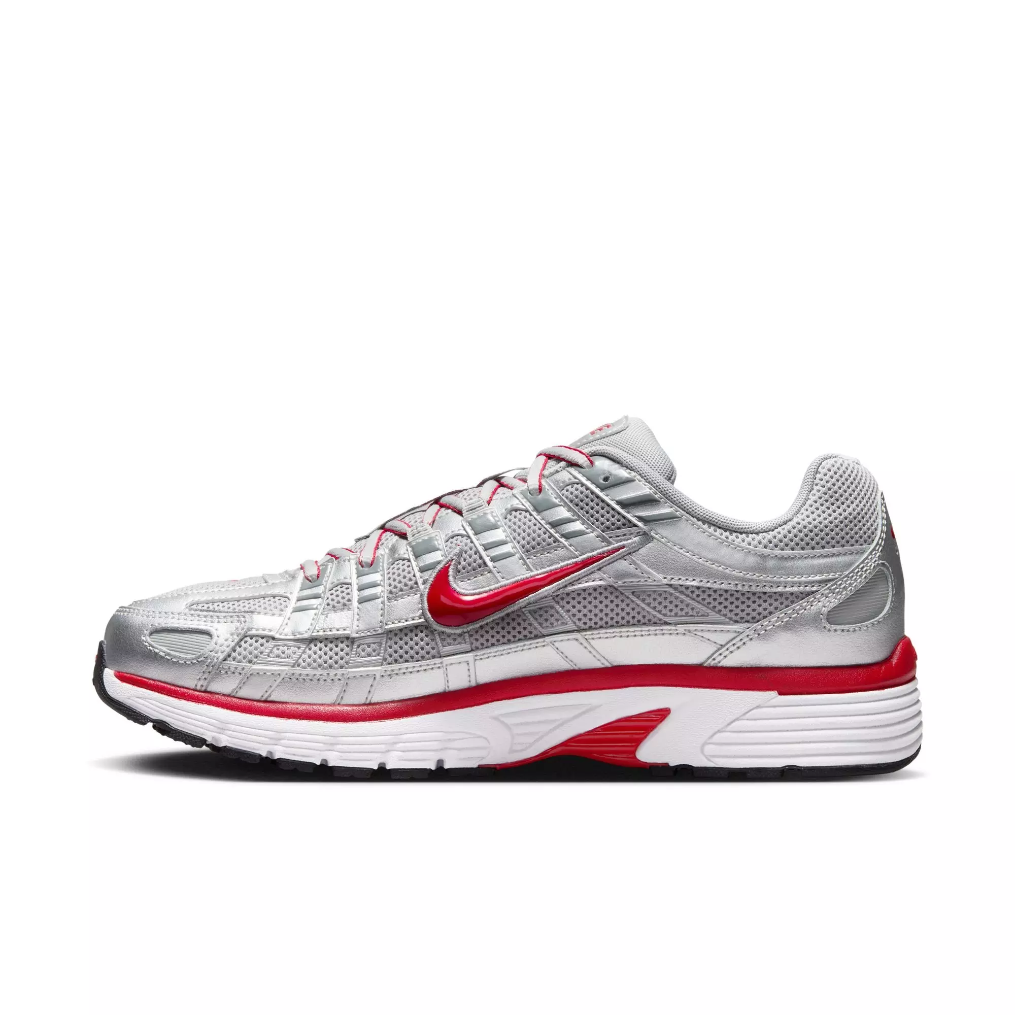 Nike P-6000 "Metallic Silver/Gym Red/Flt Silver" Men's Shoe - SILVER/RED