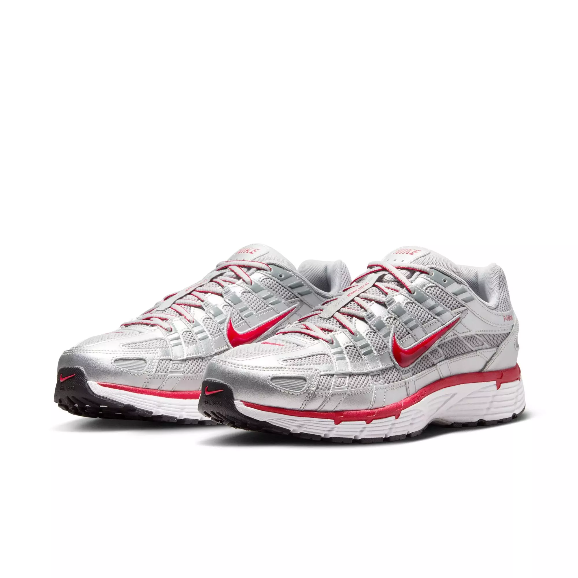 Nike P-6000 "Metallic Silver/Gym Red/Flt Silver" Men's Shoe - SILVER/RED