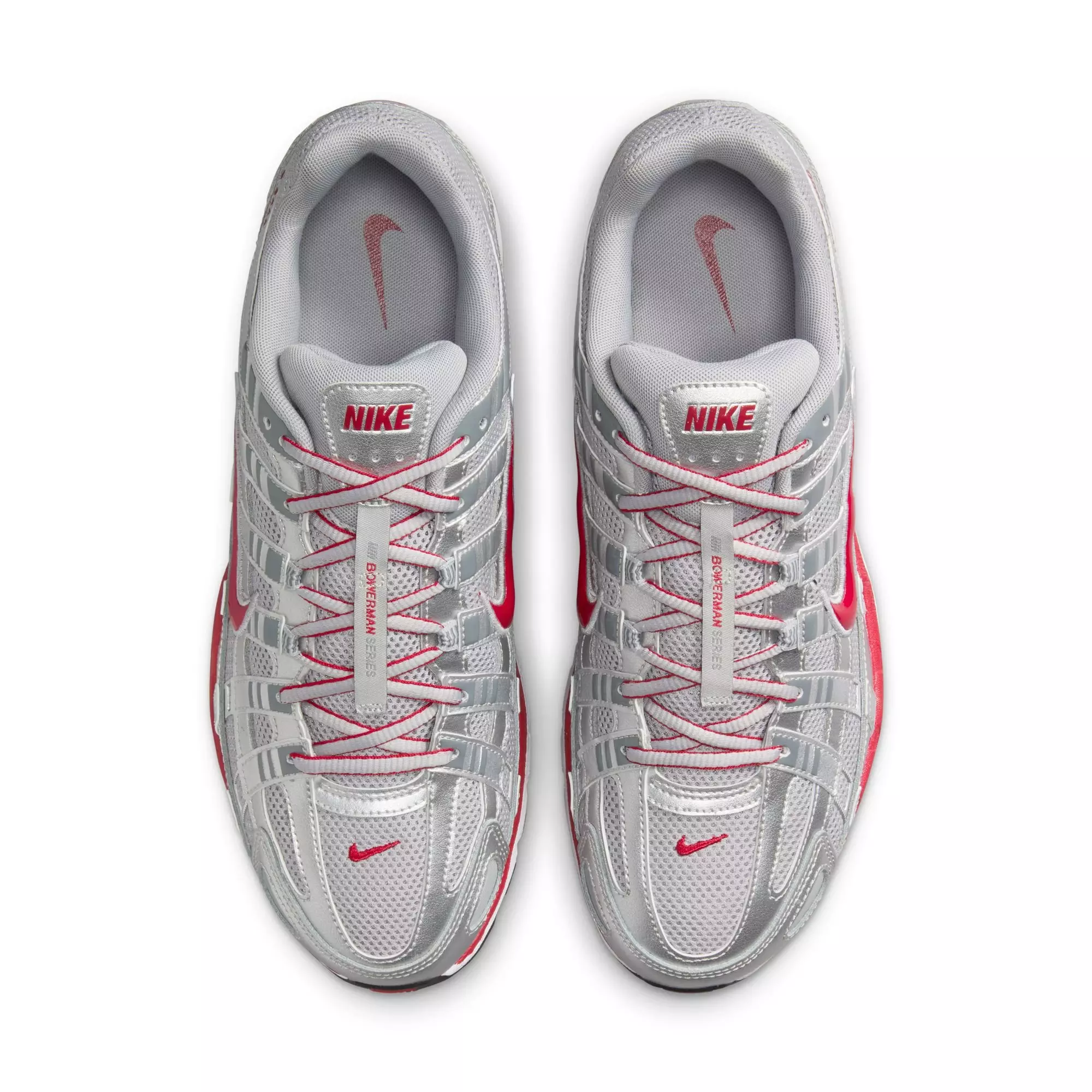 Nike P-6000 "Metallic Silver/Gym Red/Flt Silver" Men's Shoe - SILVER/RED