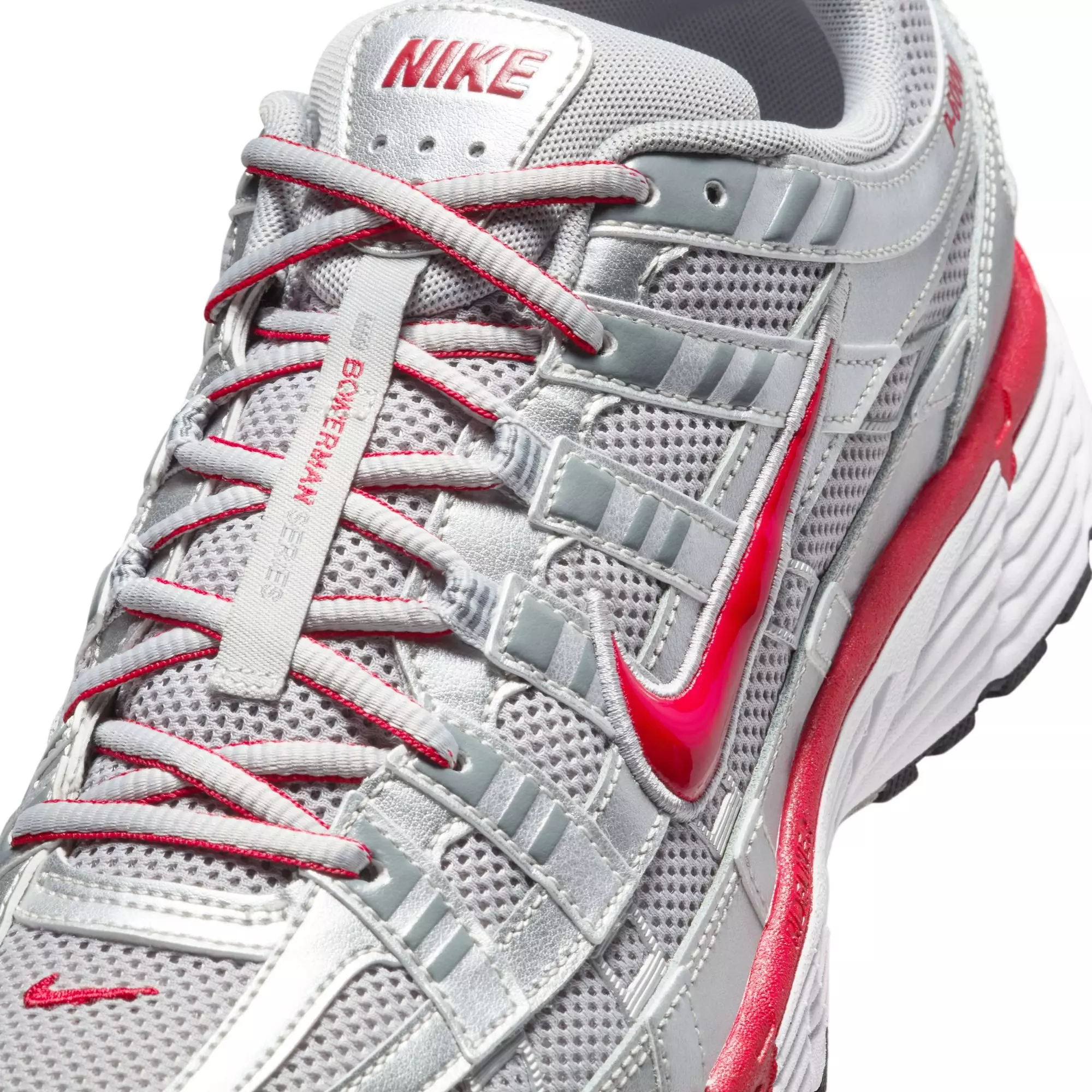 Nike P-6000 "Metallic Silver/Gym Red/Flt Silver" Men's Shoe - SILVER/RED