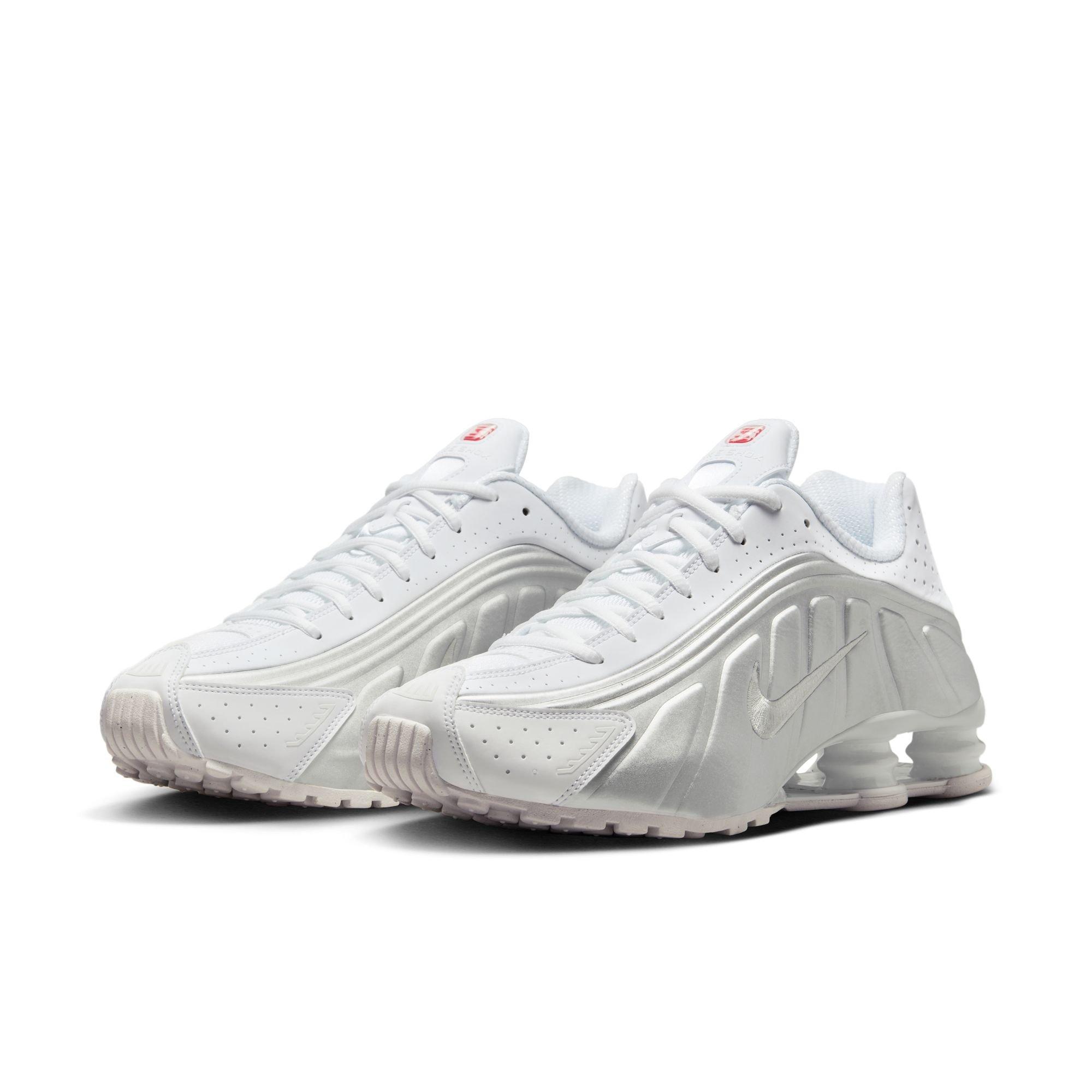Nike Shox R4 "White/Metallic Silver" Men's Shoe - WHITE/RED Thumbnail View 5