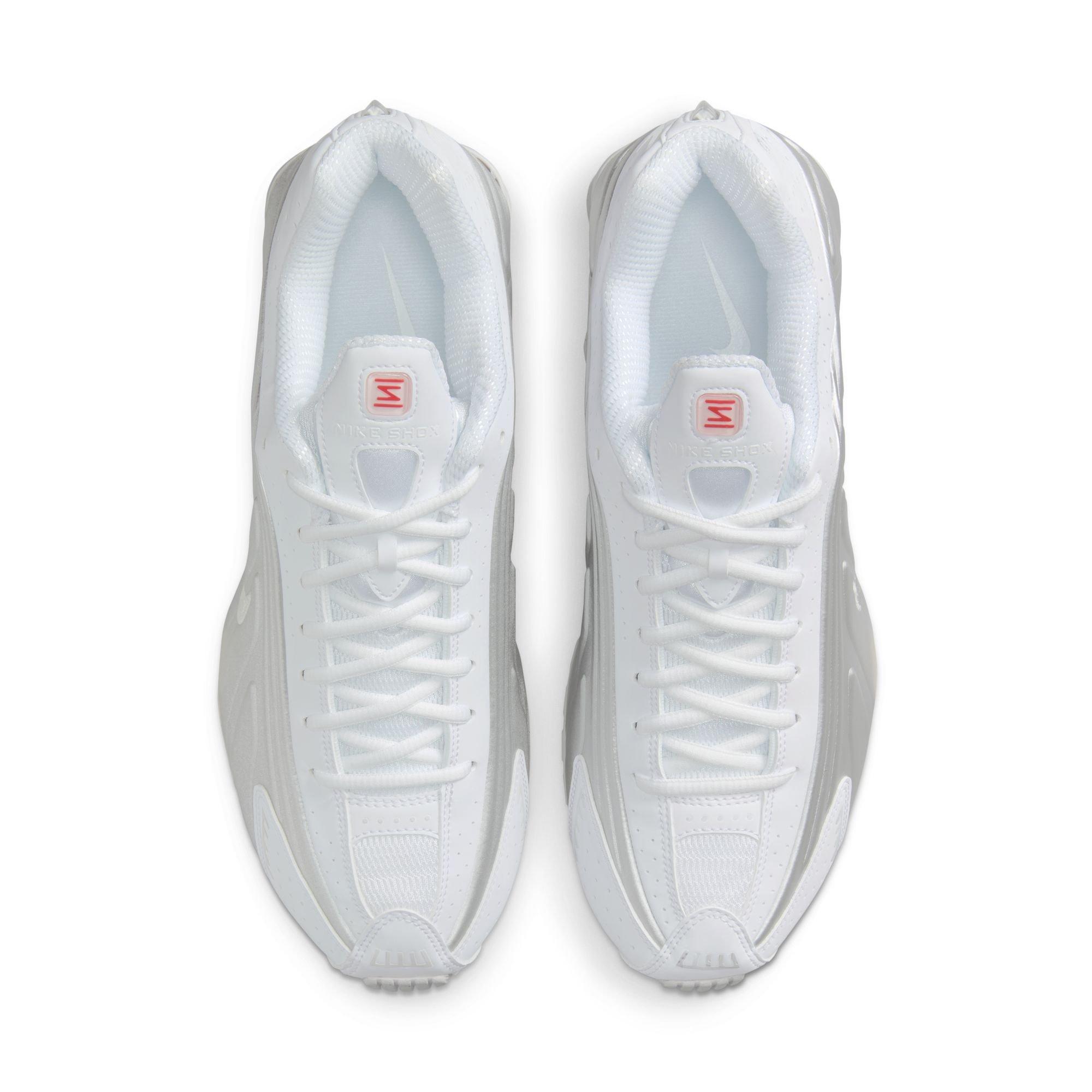 Nike Shox R4 "White/Metallic Silver" Men's Shoe - WHITE/RED Thumbnail View 6