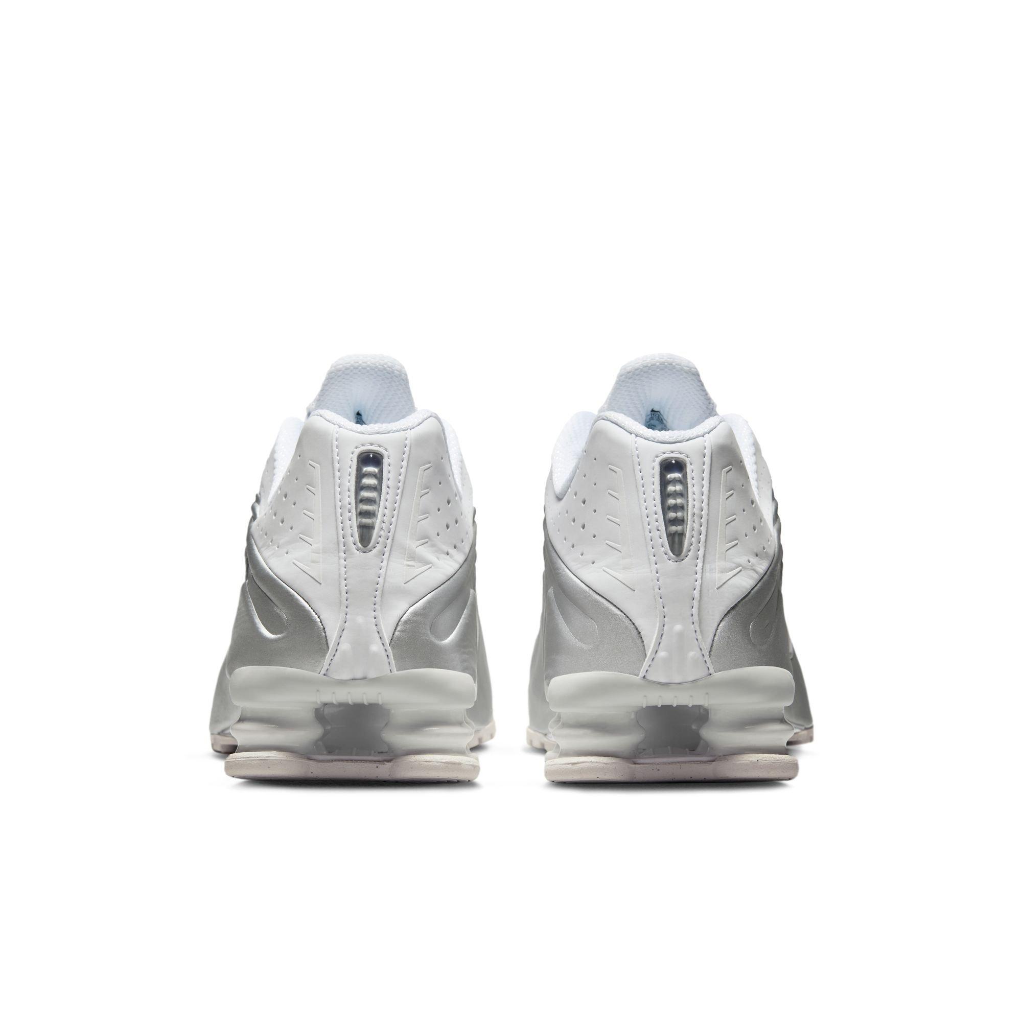 Nike Shox R4 "White/Metallic Silver" Men's Shoe - WHITE/RED Thumbnail View 7