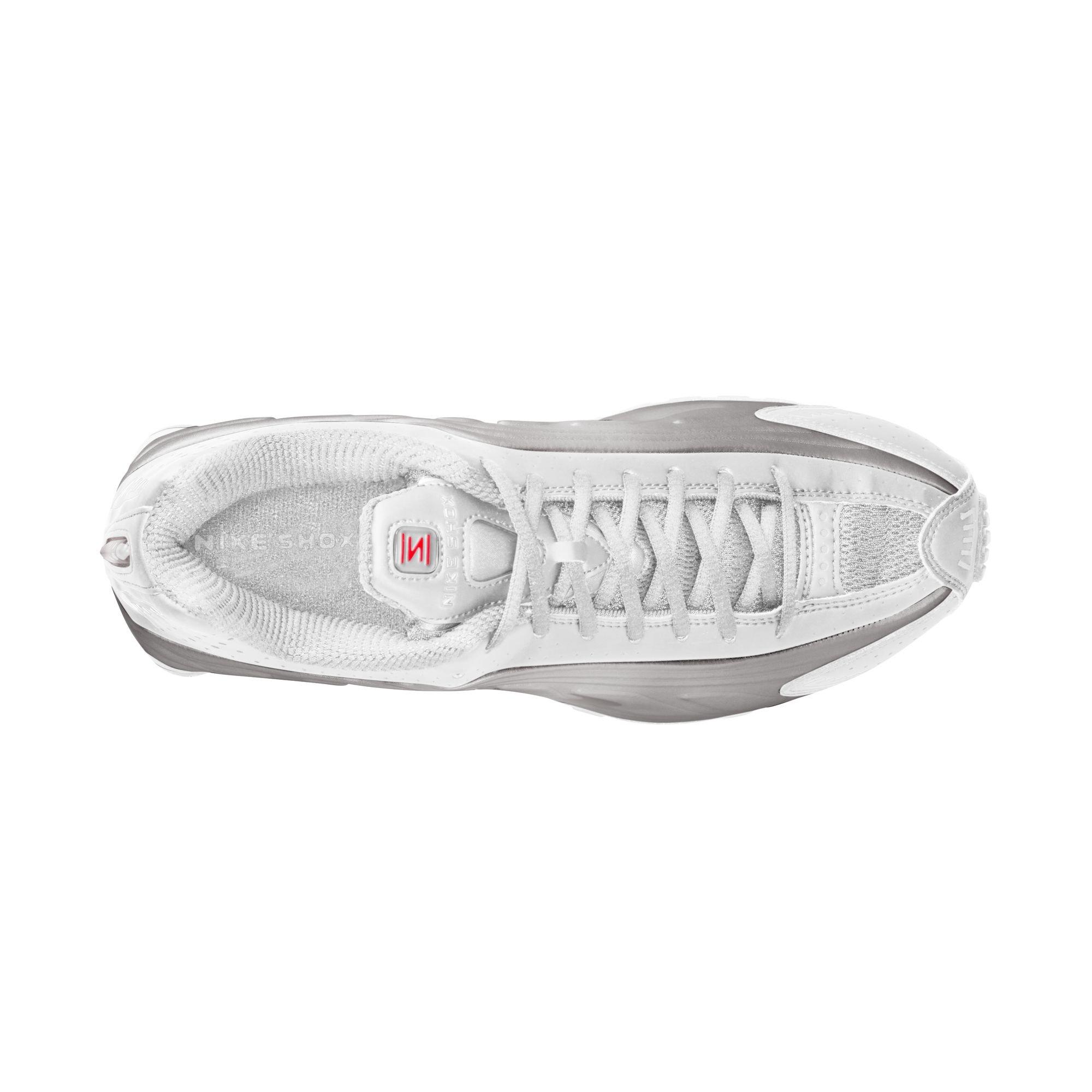 Nike Shox R4 "White/Metallic Silver" Men's Shoe - WHITE/RED Thumbnail View 8