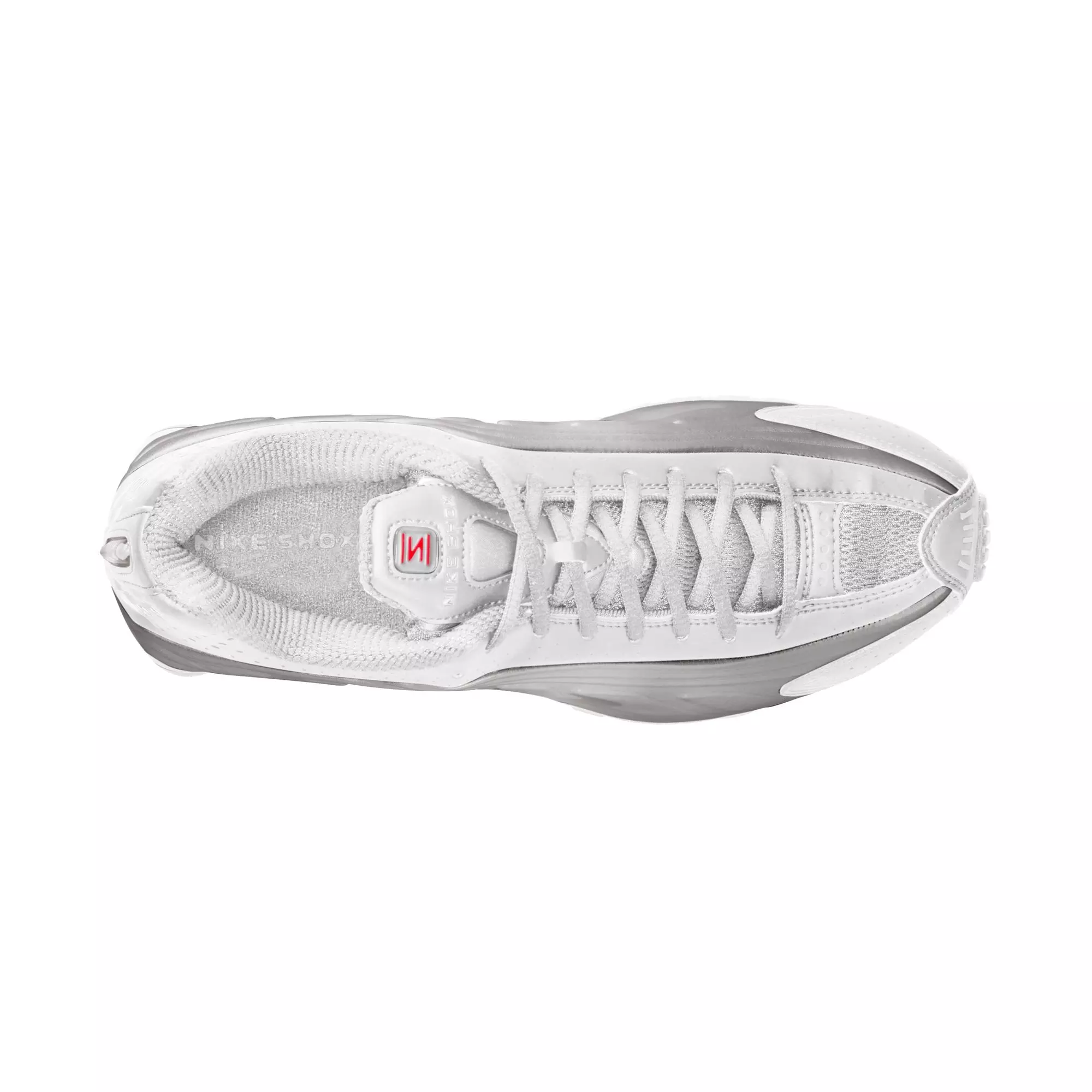 Nike Shox R4 "White/Metallic Silver" Men's Shoe - WHITE/RED