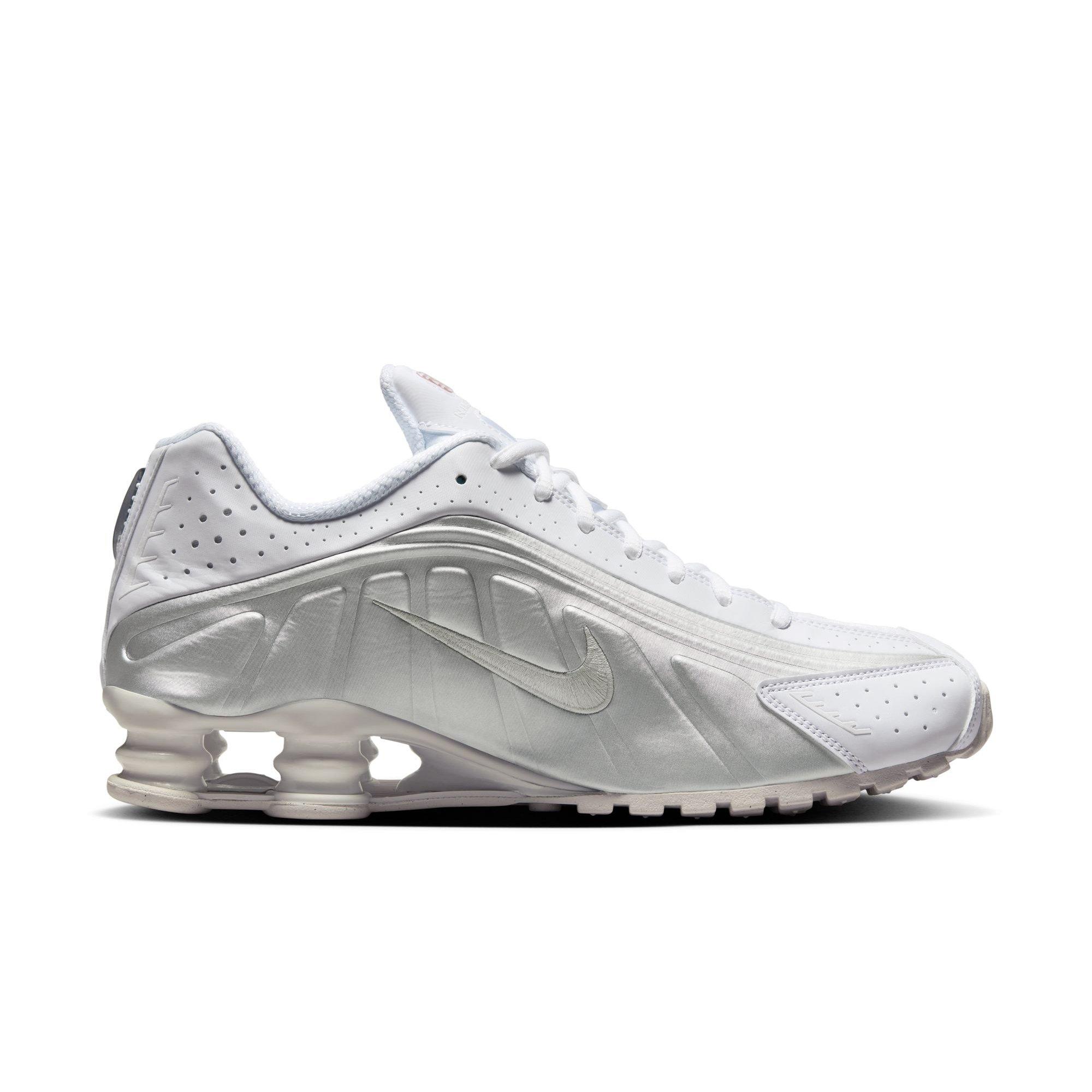Nike Shox R4 "White/Metallic Silver" Men's Shoe - WHITE/RED Thumbnail View 2
