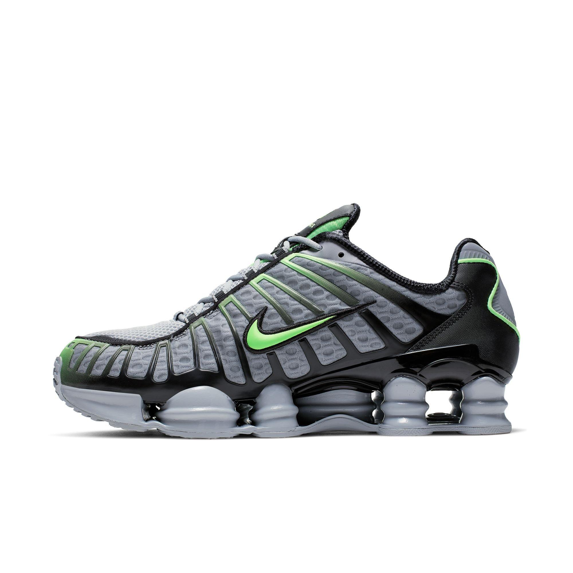 Nike Shox TL "Wolf Grey/Lime Blast/Black" Men's Shoe - GREY/GREEN Thumbnail View 4