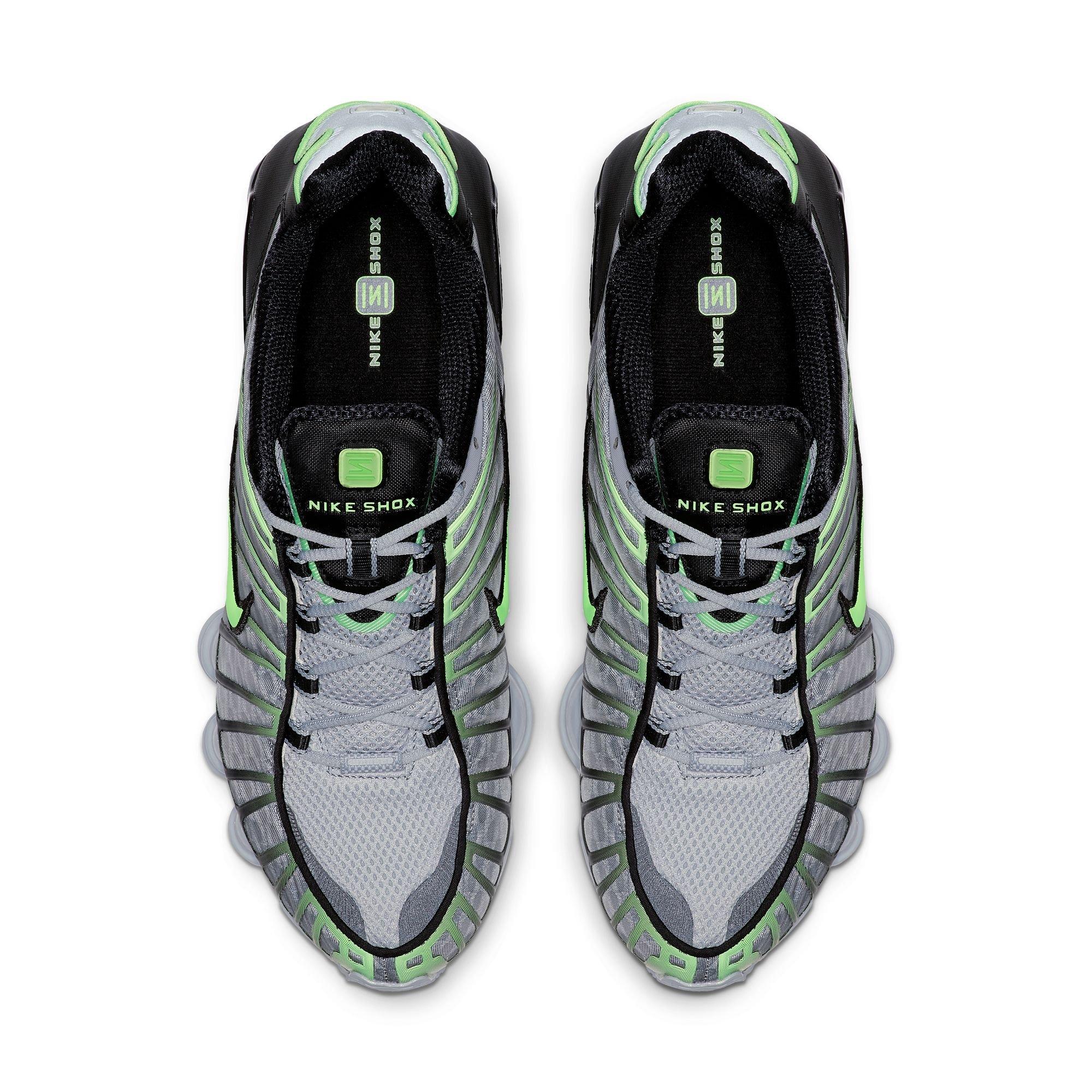 Nike Shox TL "Wolf Grey/Lime Blast/Black" Men's Shoe - GREY/GREEN Thumbnail View 6