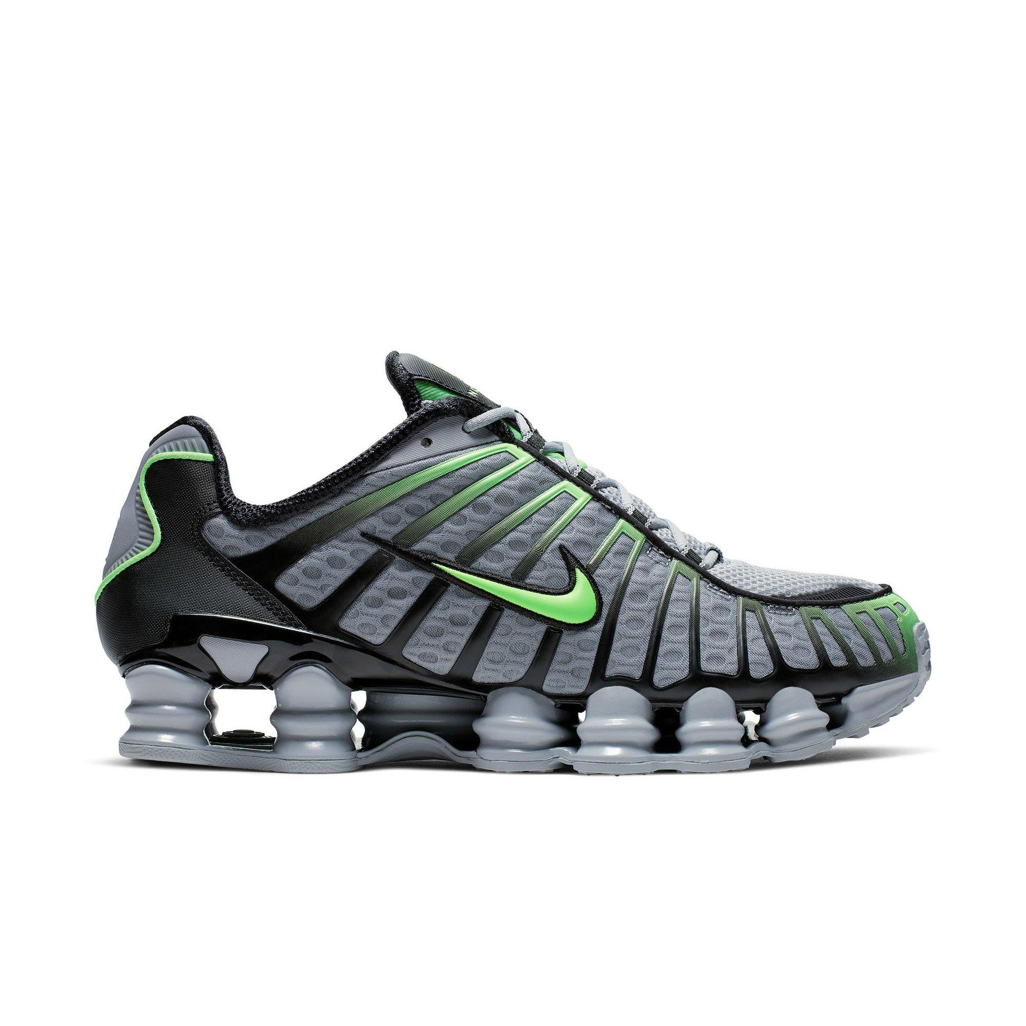 Nike Shox TL "Wolf Grey/Lime Blast/Black" Men's Shoe - GREY/GREEN Thumbnail View 1